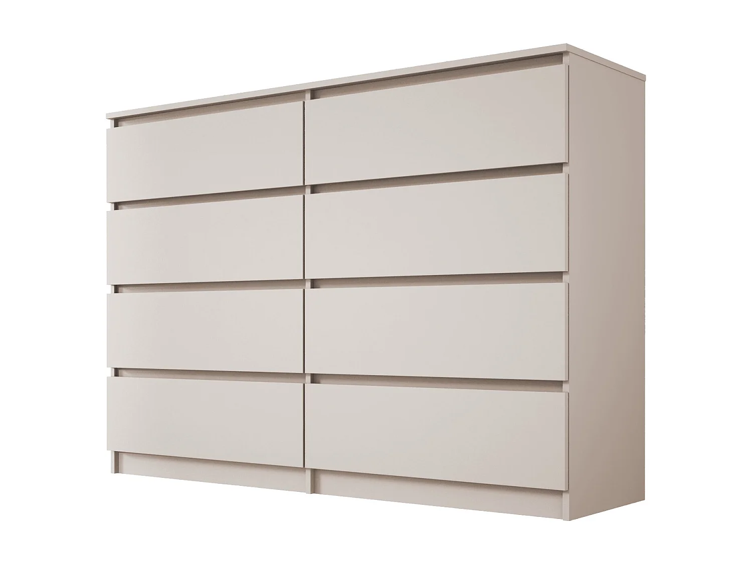 Commode : 8 tiroirs, cachemire, 139 x 102 x 39 cm