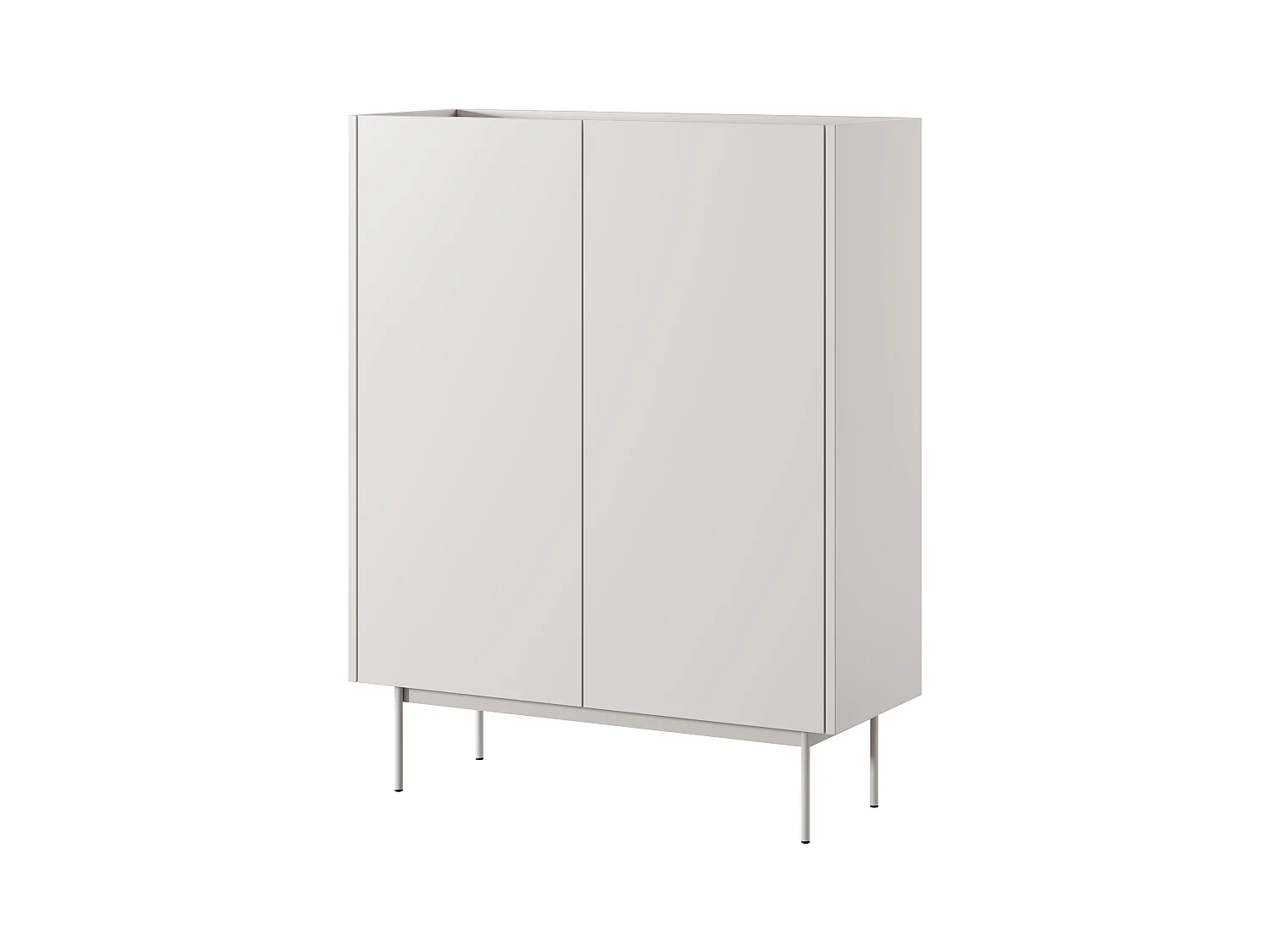 Kommode, Korpus und Front: Kaschmir, Platte: Linea-Eiche, 97 x 122 x 37 cm