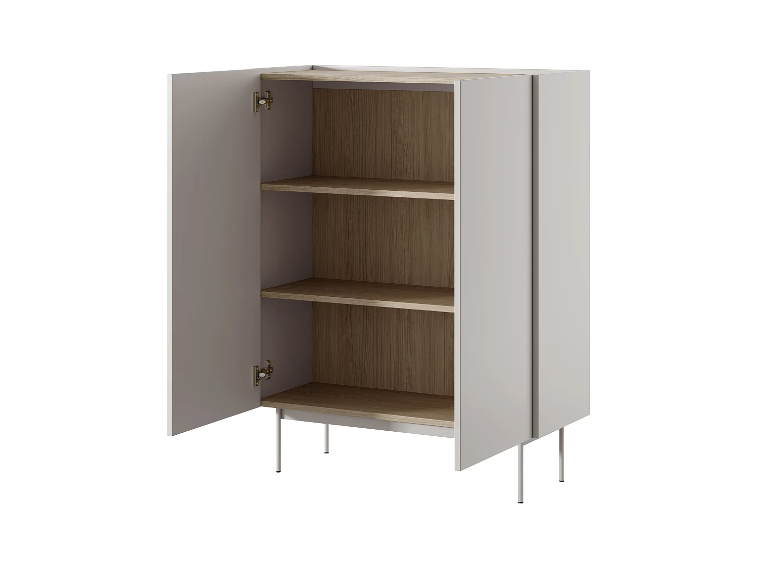 Kommode, Korpus und Front: Kaschmir, Platte: Linea-Eiche, 97 x 122 x 37 cm