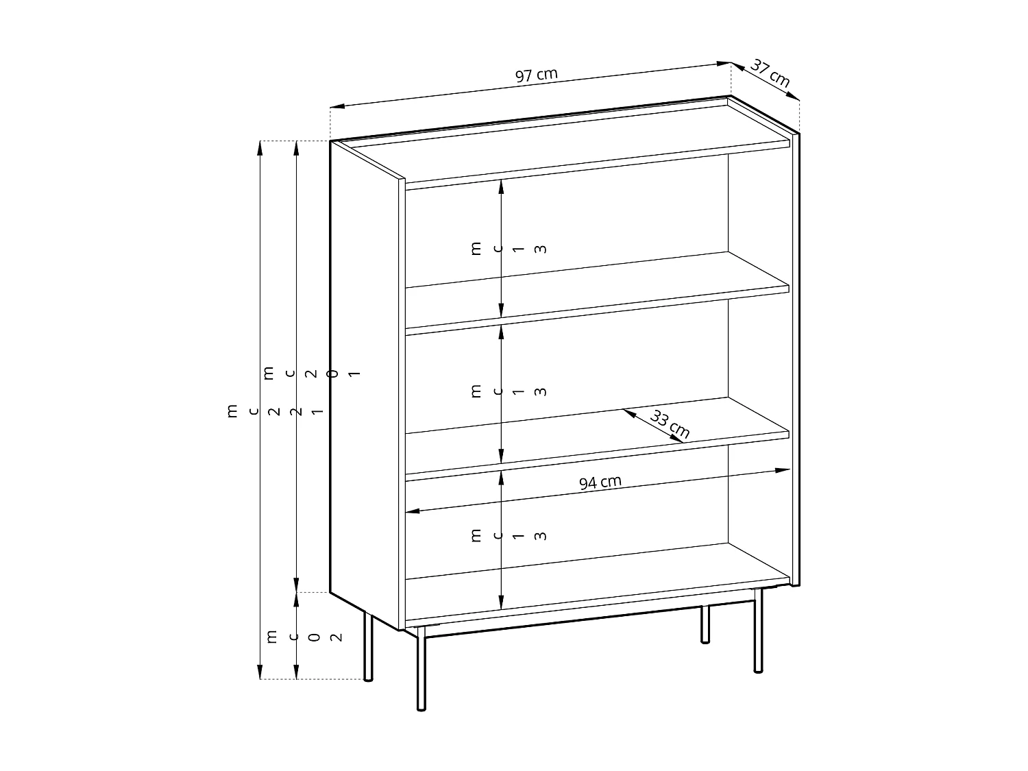 Commode, Corps Et Façade: Cachemire, TOP: Chêne Linea, 97 x 122 x 37 cm