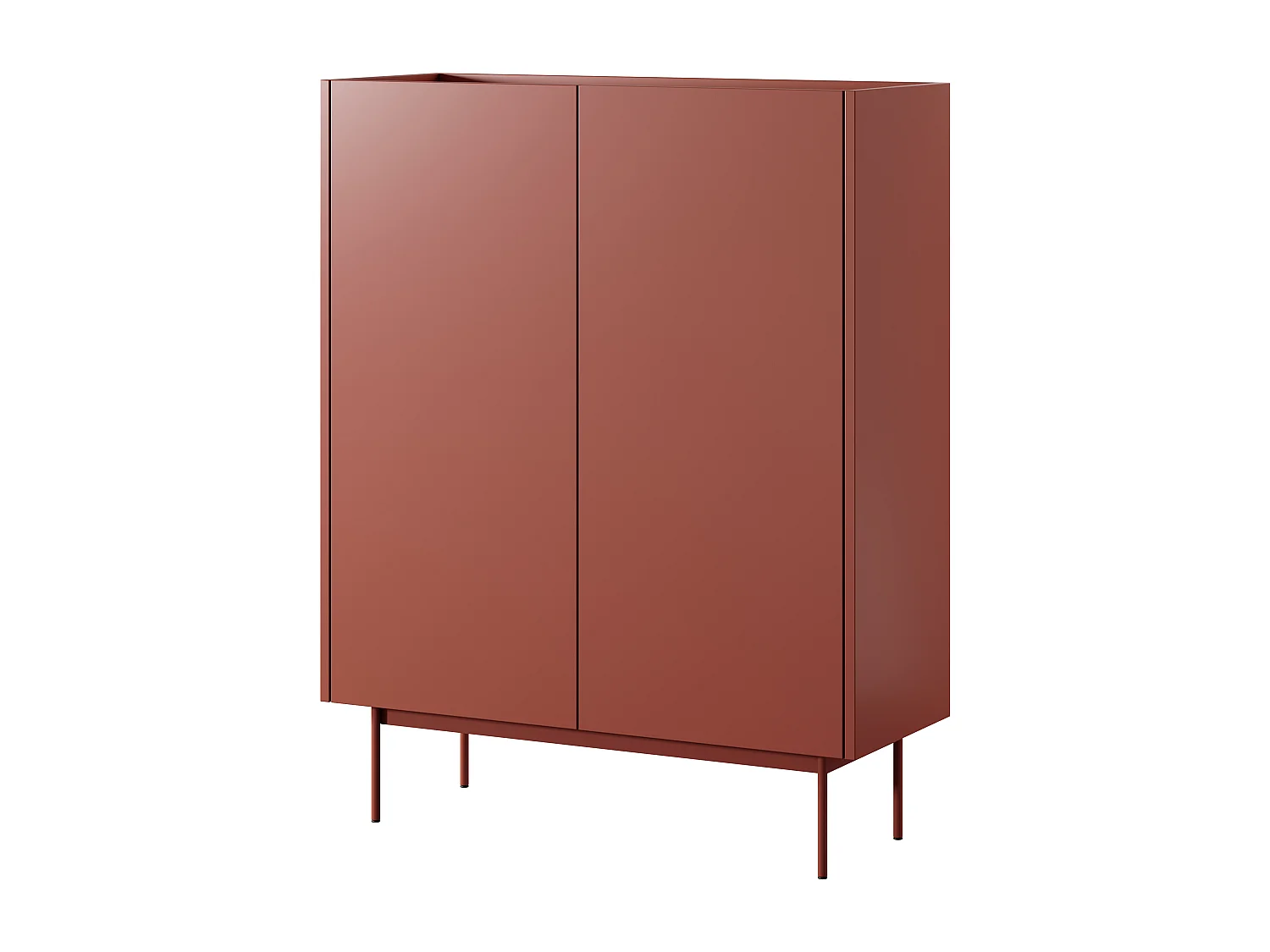 Commode : Brique, TOP: Chêne Linea, 97 x 122 x 37 cm