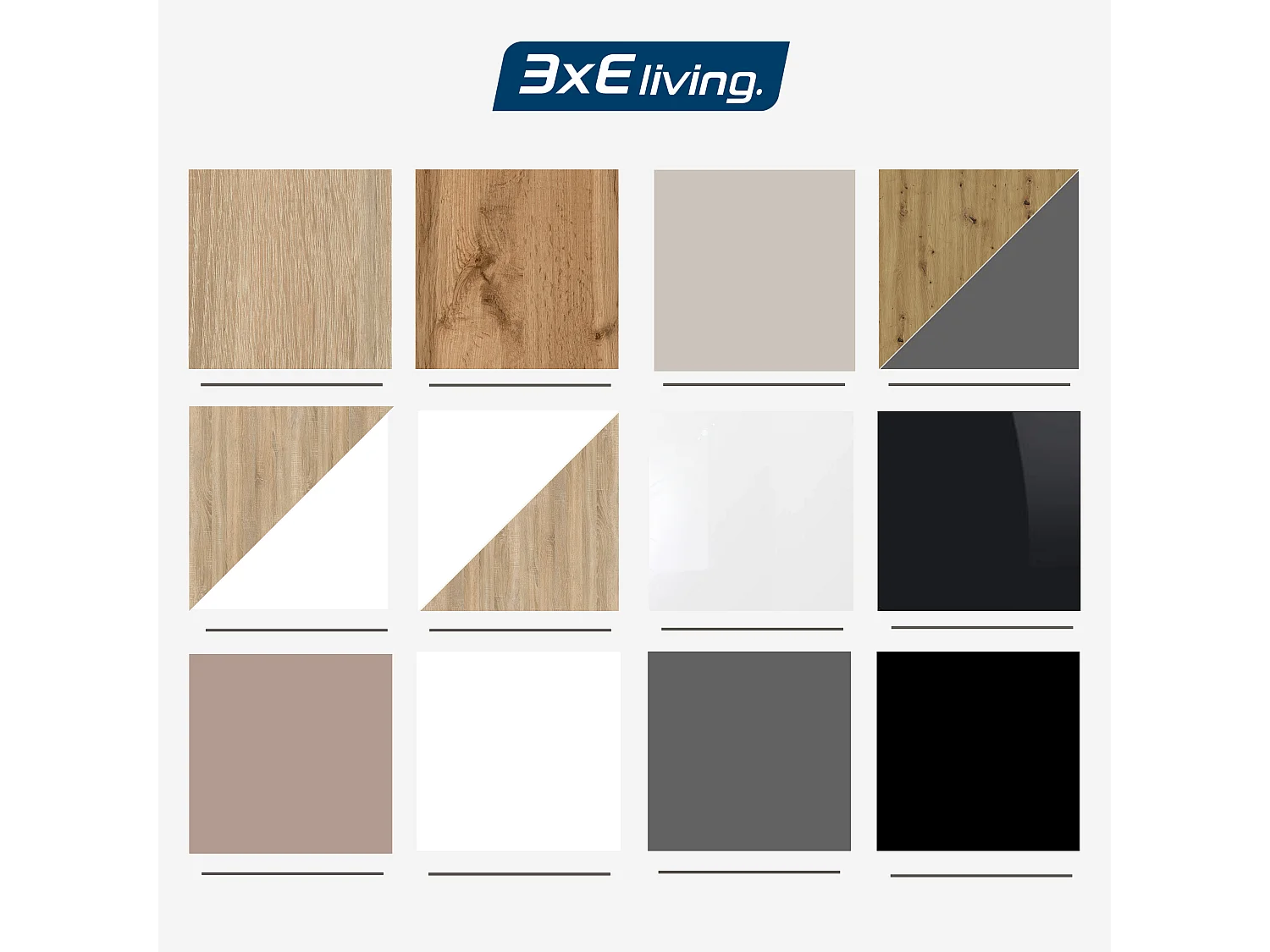 Kommode: 8 skuffer, Antracit/Lancelot eg, 138 x 101 x 39 cm