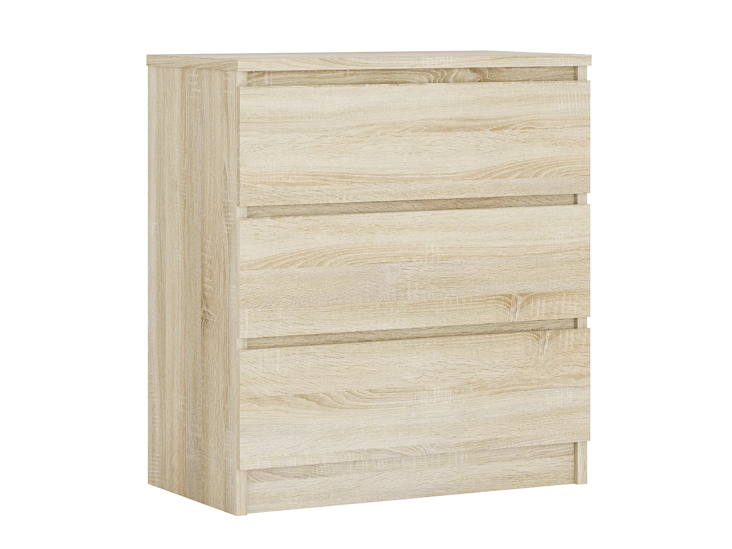 Commode 3 Tiroirs, Chêne Sonoma, 70 x 39 x 79 cm