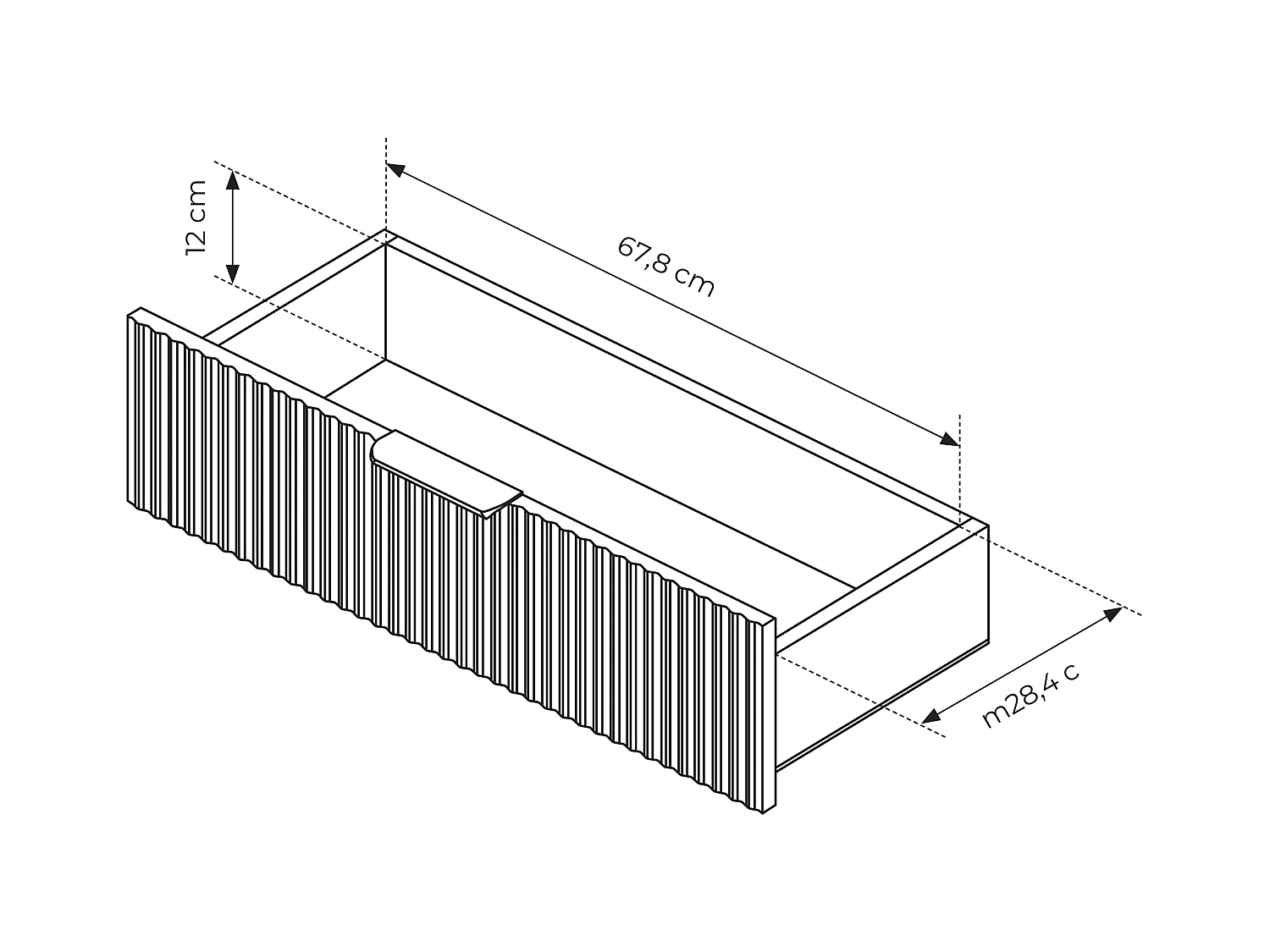 Commode : 6 Tiroirs, Noir, 163,2 X 81,2 X 38cm