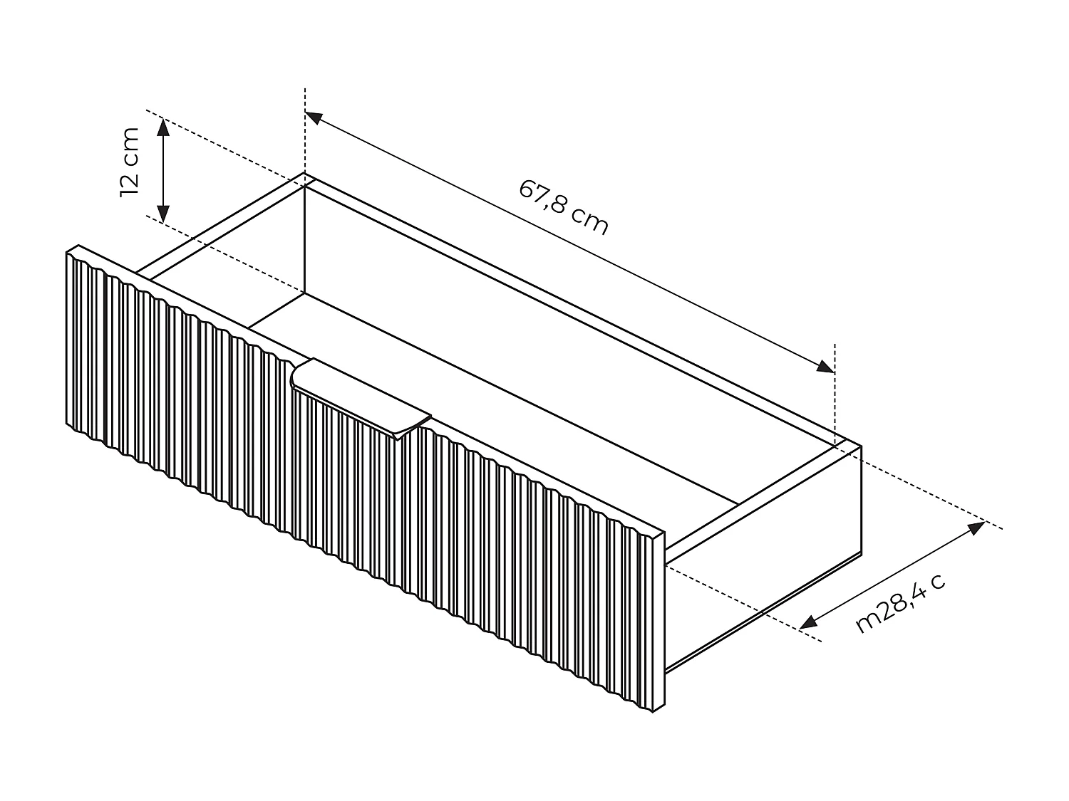 Ladekast: 6 lades, zwart, 163,2 x 81,2 x 38 cm