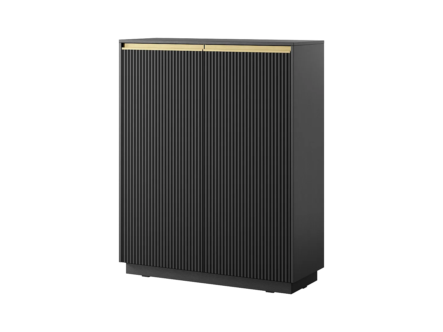 Kommode: 2 Türen, 6 Einlegeböden, Graphitschwarz, 103,5 x 127 x 39 cm