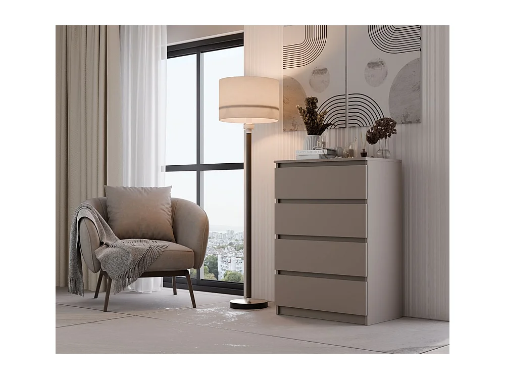 Commode : 4 Tiroirs, Argile, 40 X 97 X 70 Cm