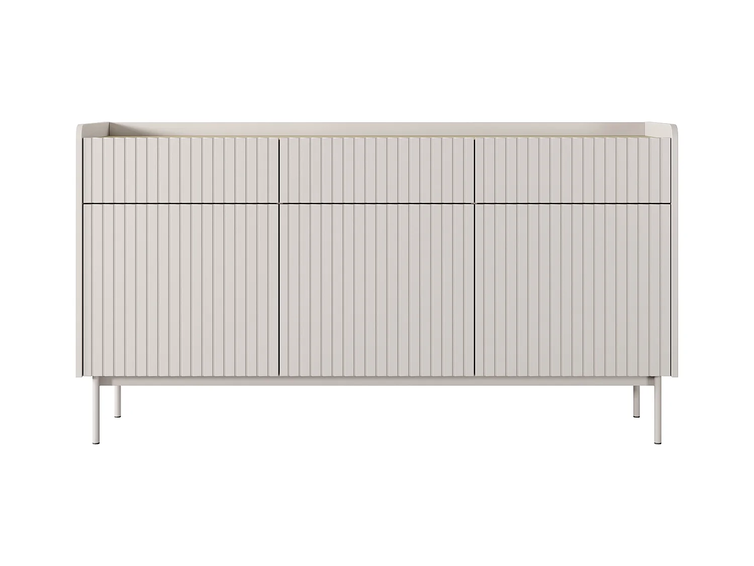 Commode : 3 Tiroirs, 3 Portes, Cachemire, 153 X 82.2 X 38cm