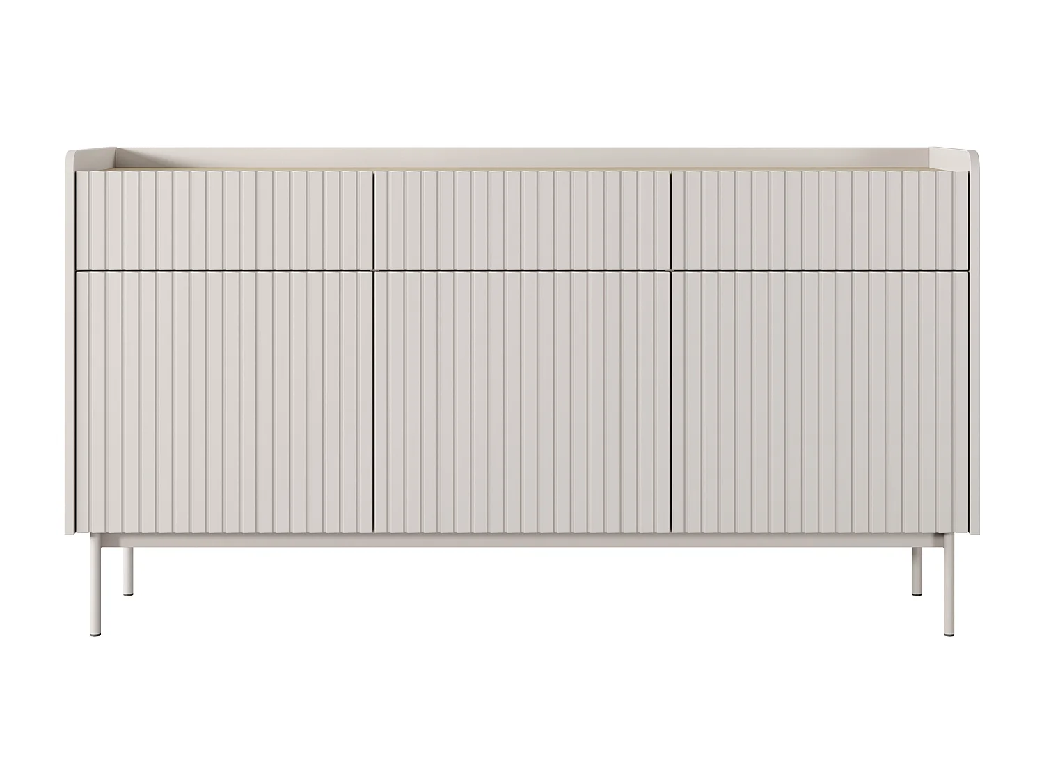 Commode : 3 Tiroirs, 3 Portes, Cachemire, 153 X 82.2 X 38cm