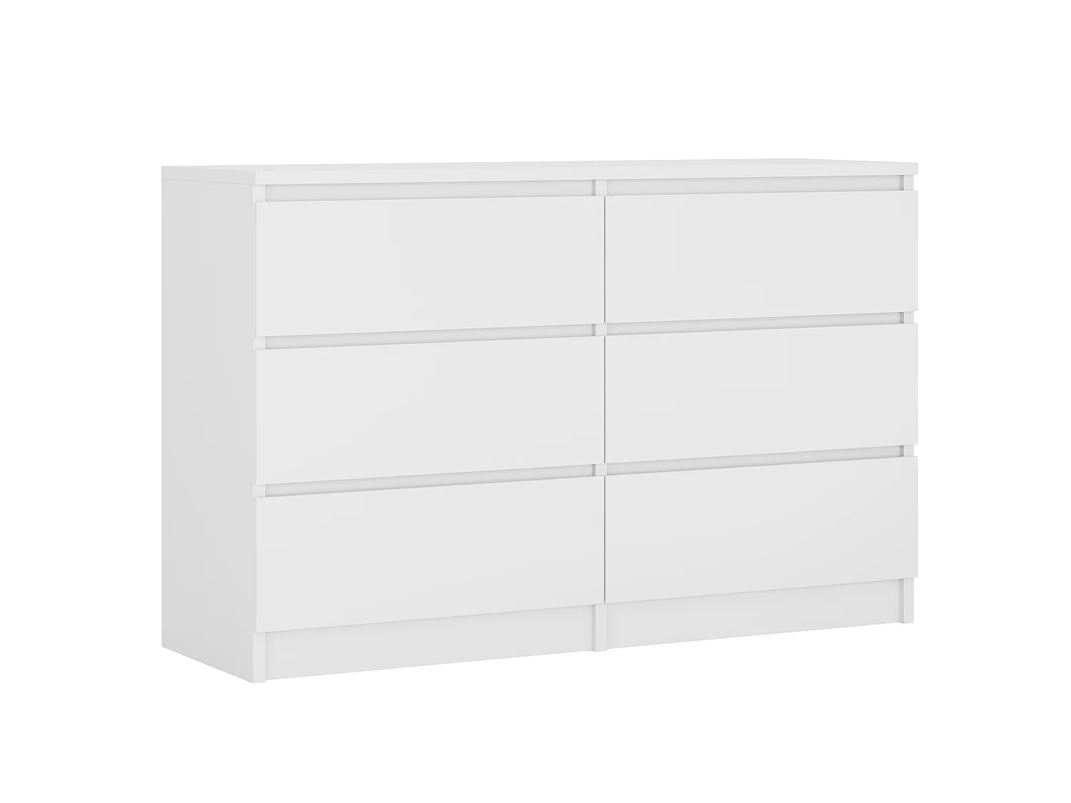 Komoda z 6 szufladami: biała matowa, 120 x 39 x 79 cm
