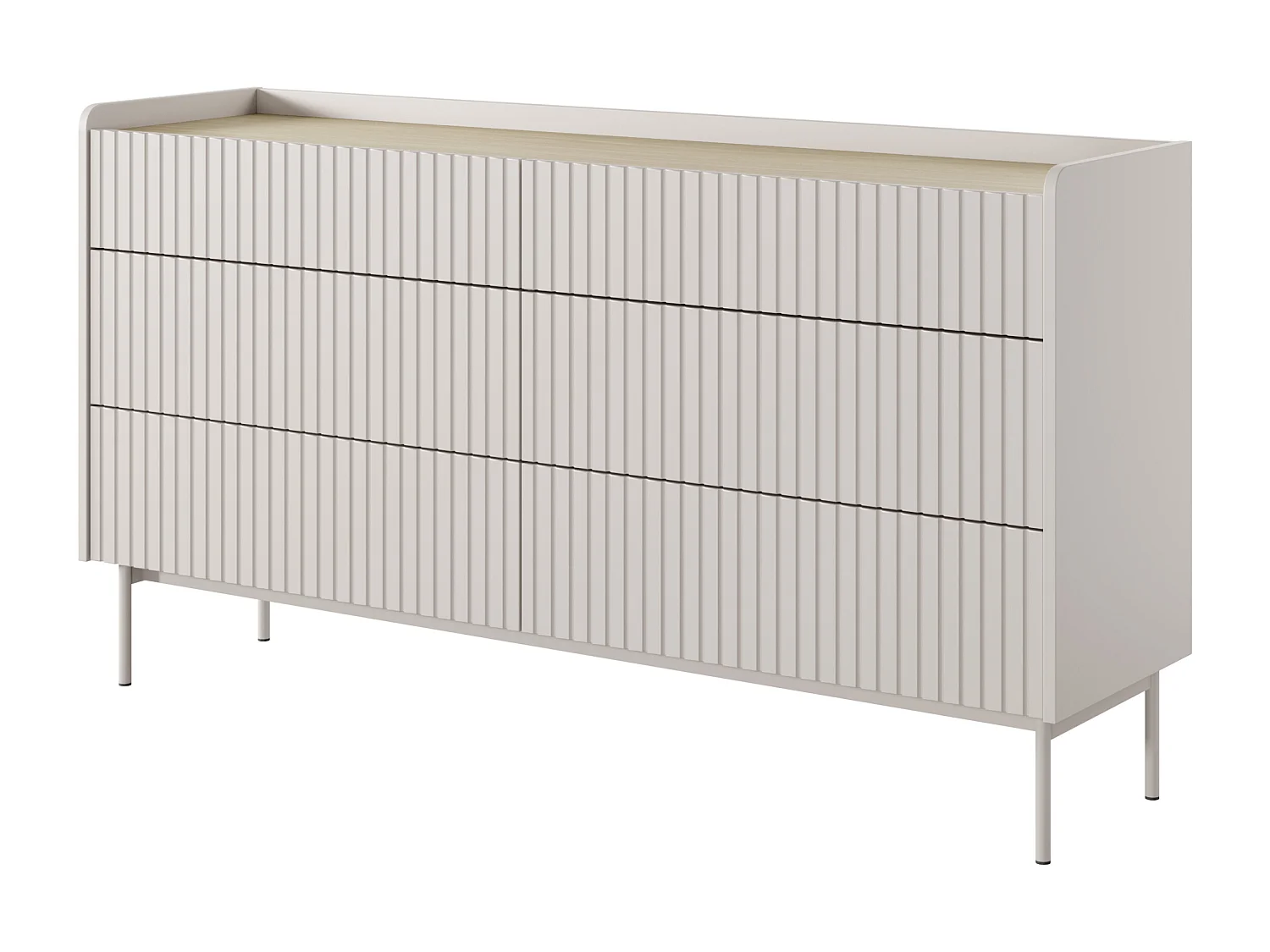 Commode : 6 Tiroirs, Cachemire, 153 X 82.2 X 38cm