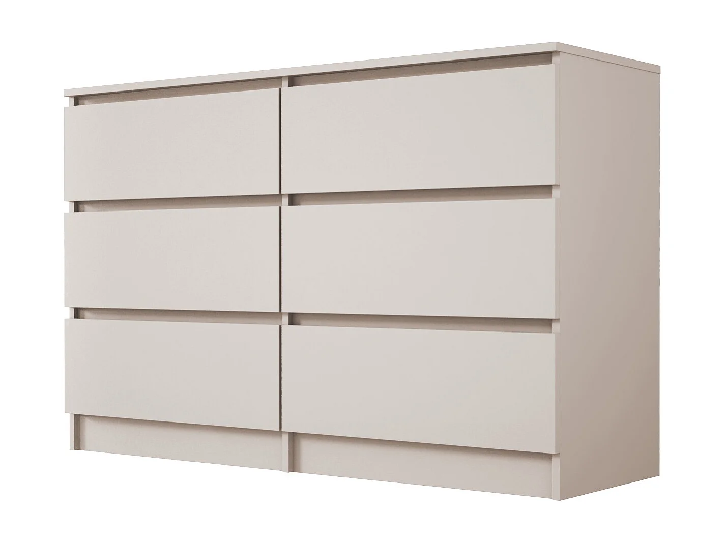 Kommode: 6 Schubladen, Kaschmir, 120 x 79 x 39 cm