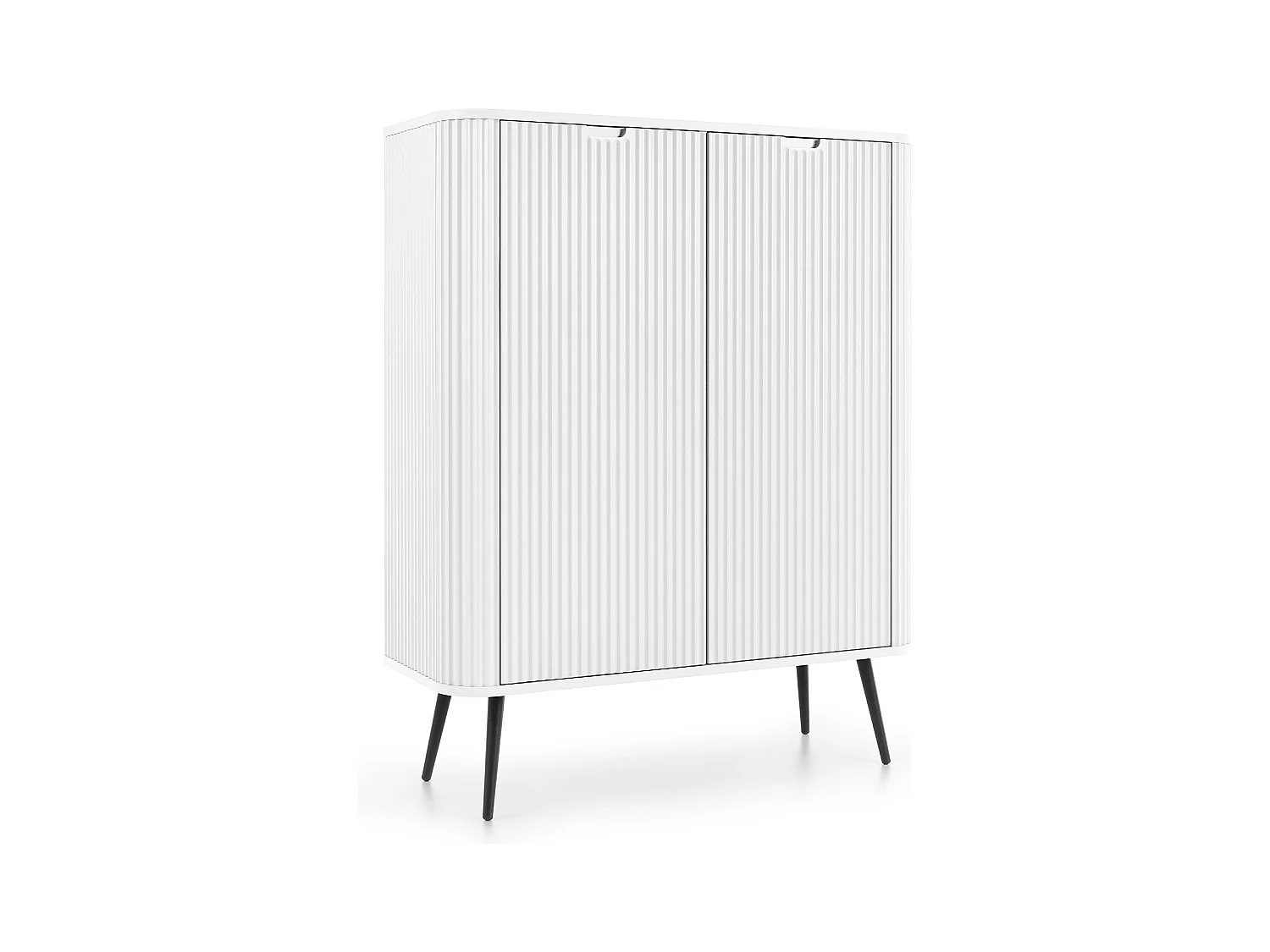 Commode Blanc, pieds: Noir, 103 x 129 x 39 cm