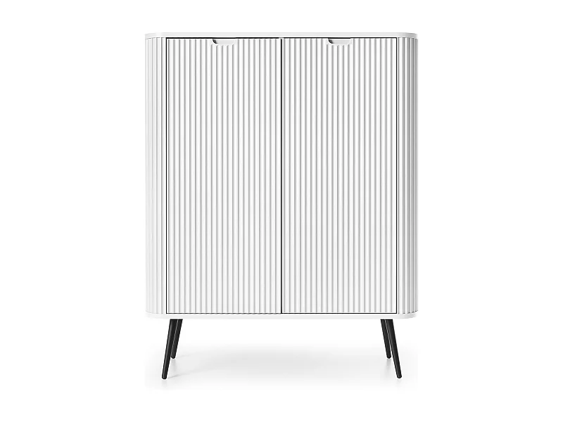 Commode Blanc, pieds: Noir, 103 x 129 x 39 cm