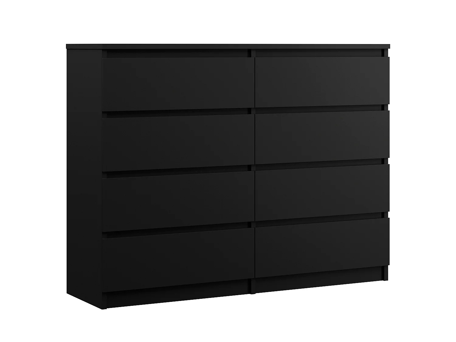 Ladekast met 8 lades, matzwart, 120 x 39 x 101 cm