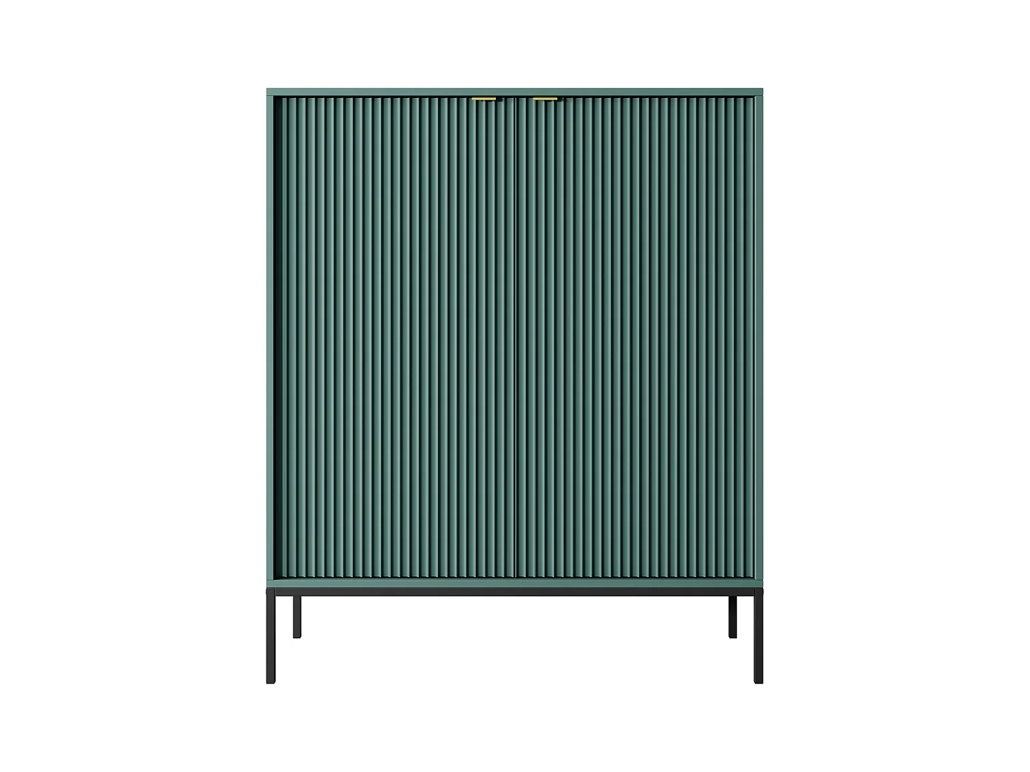 Commode : 2 Portes, labrador, Noir, 104 x 125 x 39 cm, poignées dorées