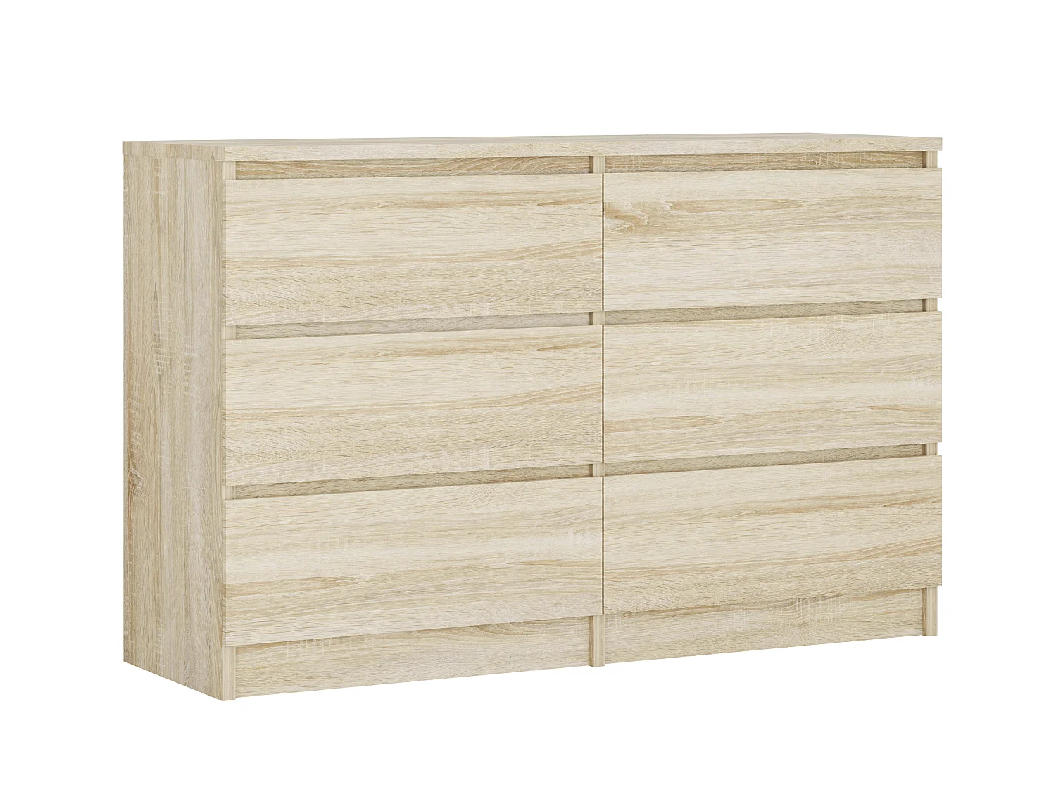 Cômoda com 6 gavetas: Carvalho Sonoma, 120 x 39 x 79 cm