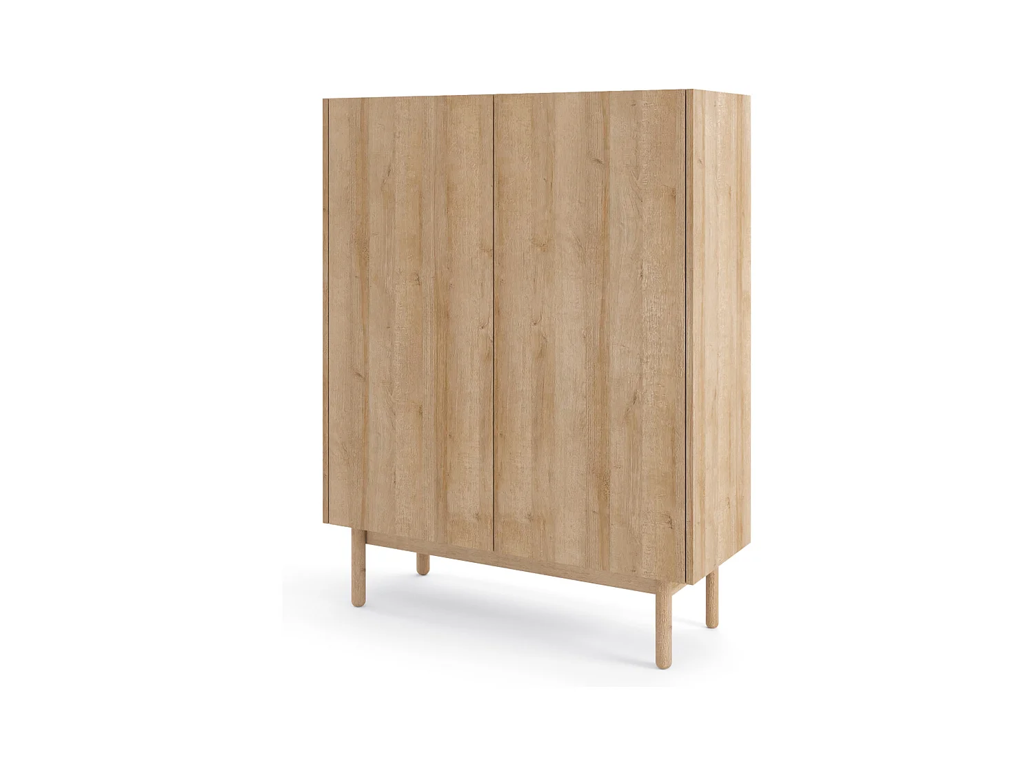 Kleiderschrank: 2 Türen, 3 Einlegeböden, Riviera-Eiche, 97 x 122 x 37 cm