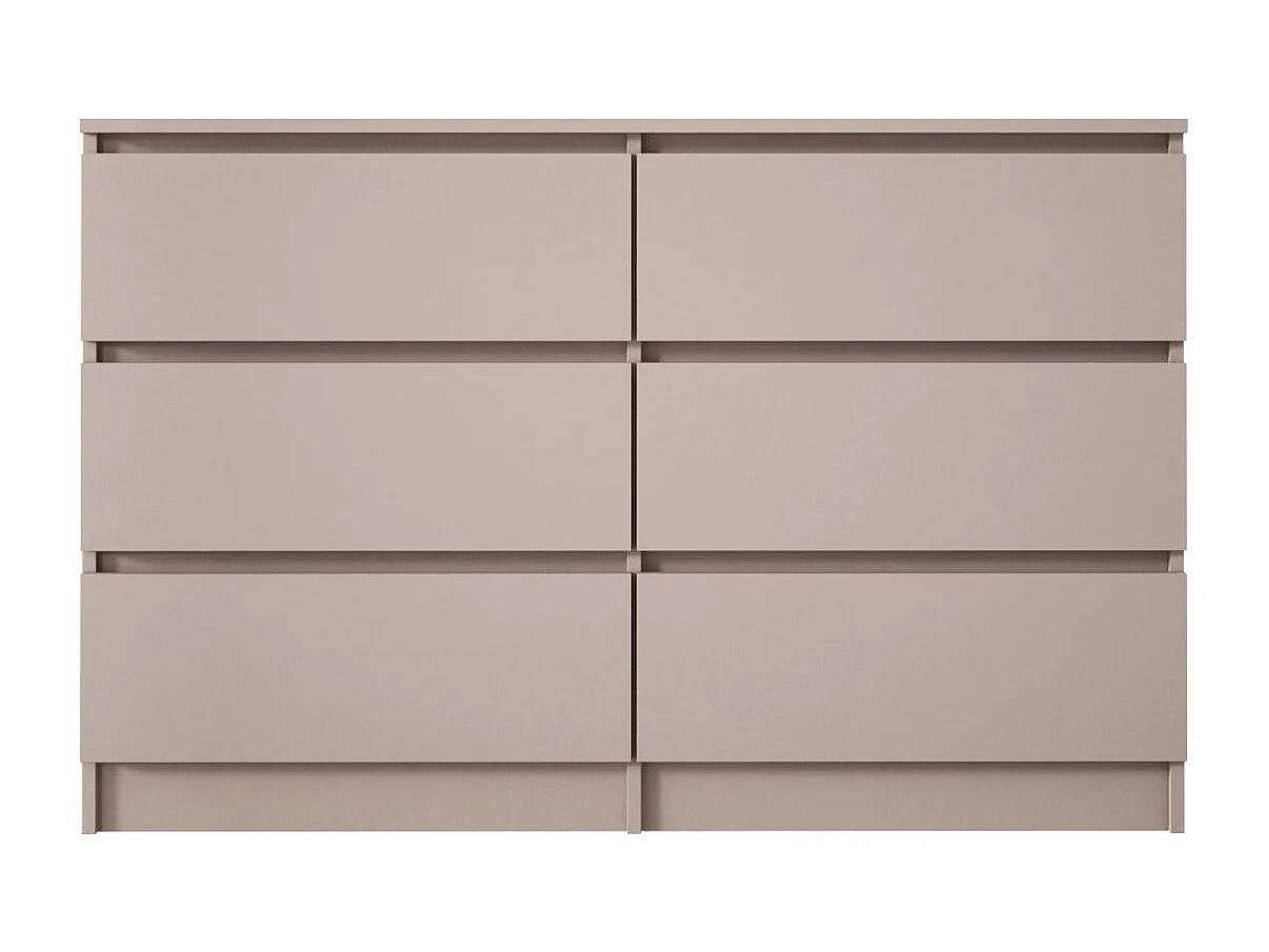 Commode 6 tiroirs, caramel, 120 x 39 x 79 cm