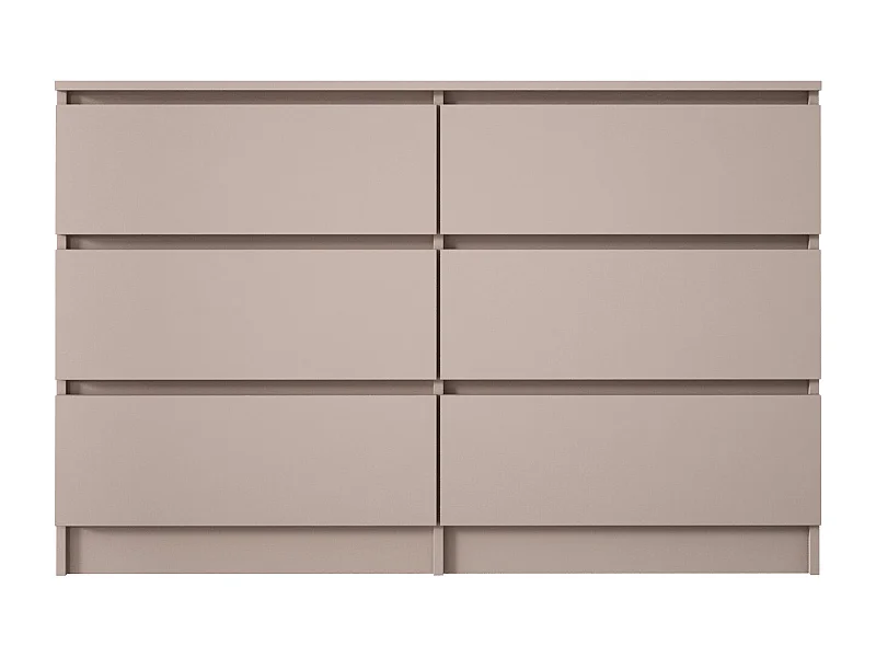 Cômoda: 6 gavetas, caramelo, 120 x 79 x 39 cm