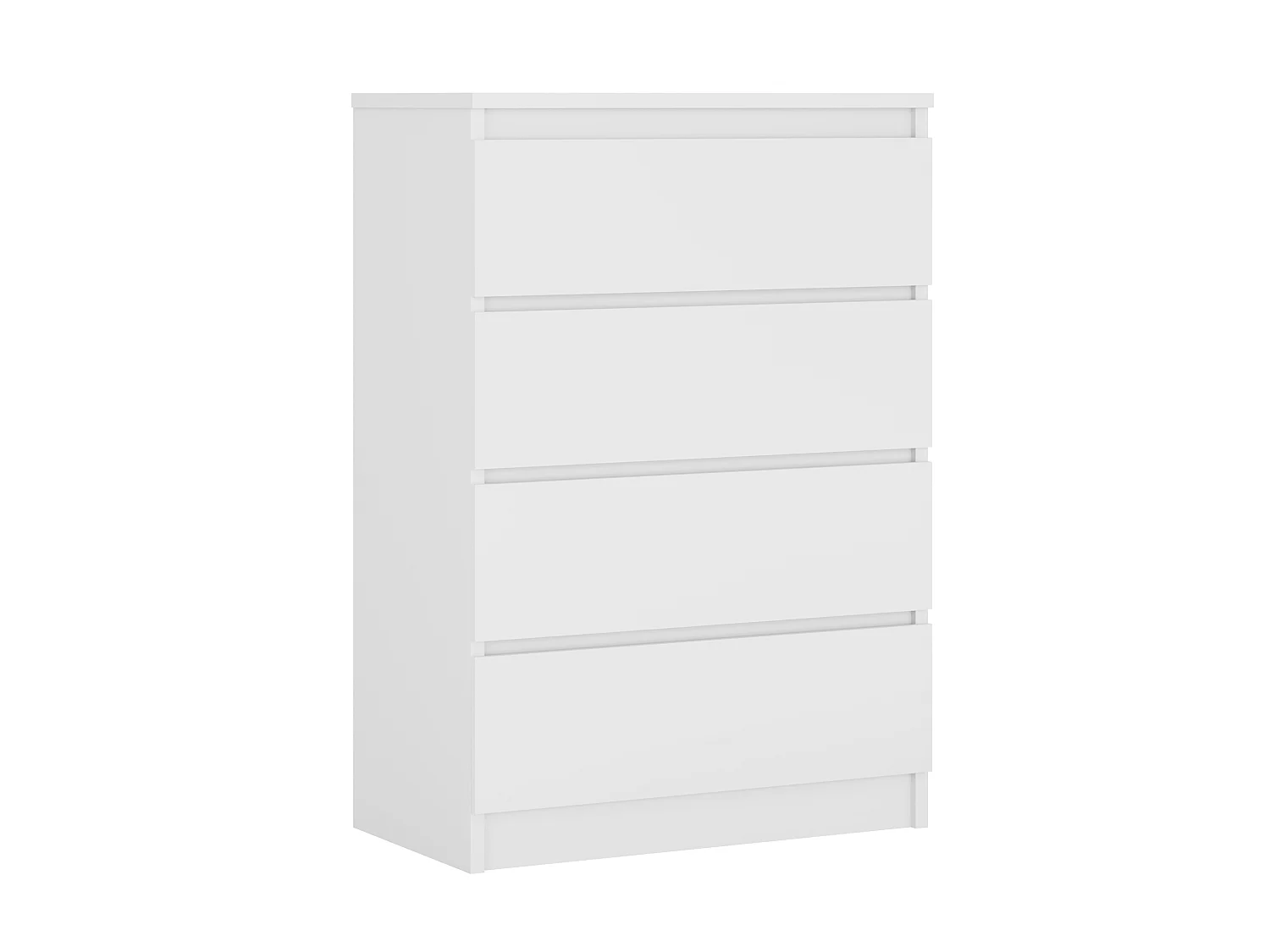 Komoda z 4 szufladami: biała matowa, 70 x 39 x 101 cm