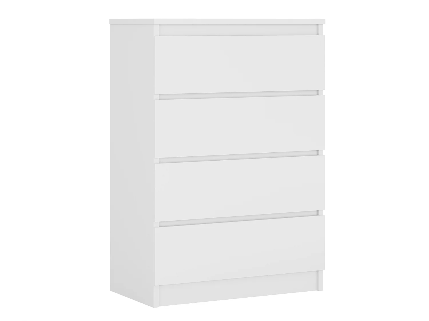 Commode 4 Tiroirs : Blanc Mat, 70 x 39 x 101 cm