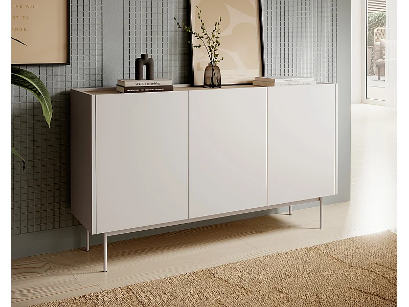 Komoda, korpus i front: Kaszmir, GÓRA: Dąb Linea, 144 x 83 x 37 cm