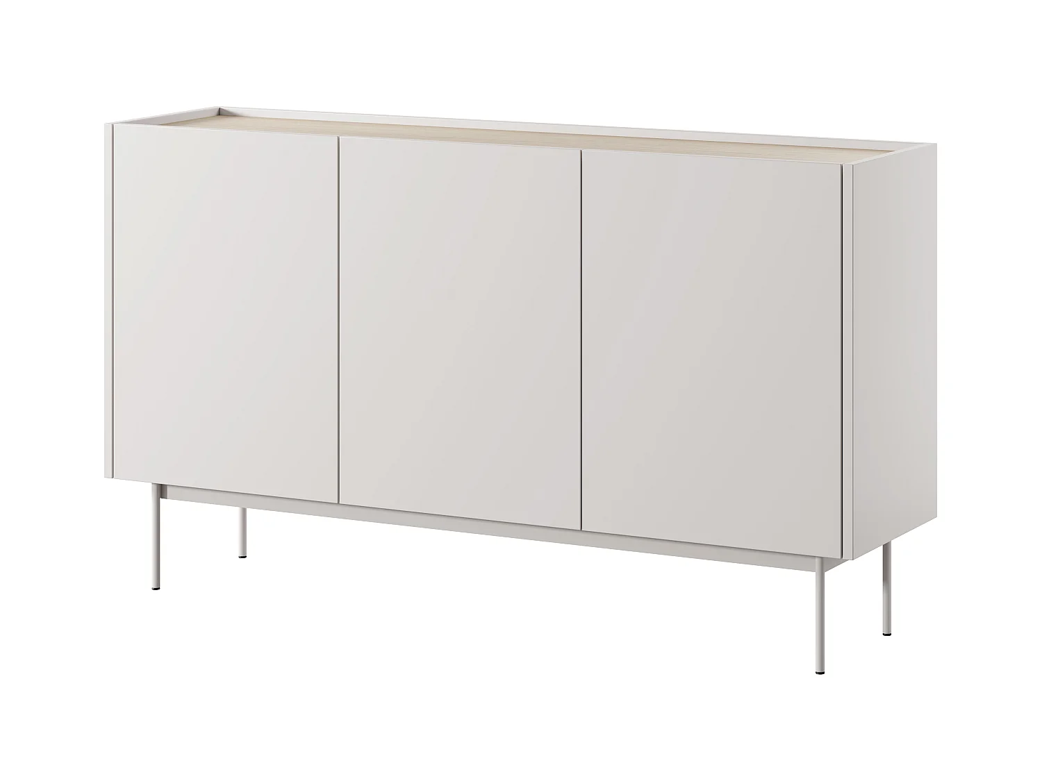 Commode, Corps Et Façade: Cachemire, TOP: Chêne Linea, 144 X 83 X 37 Cm