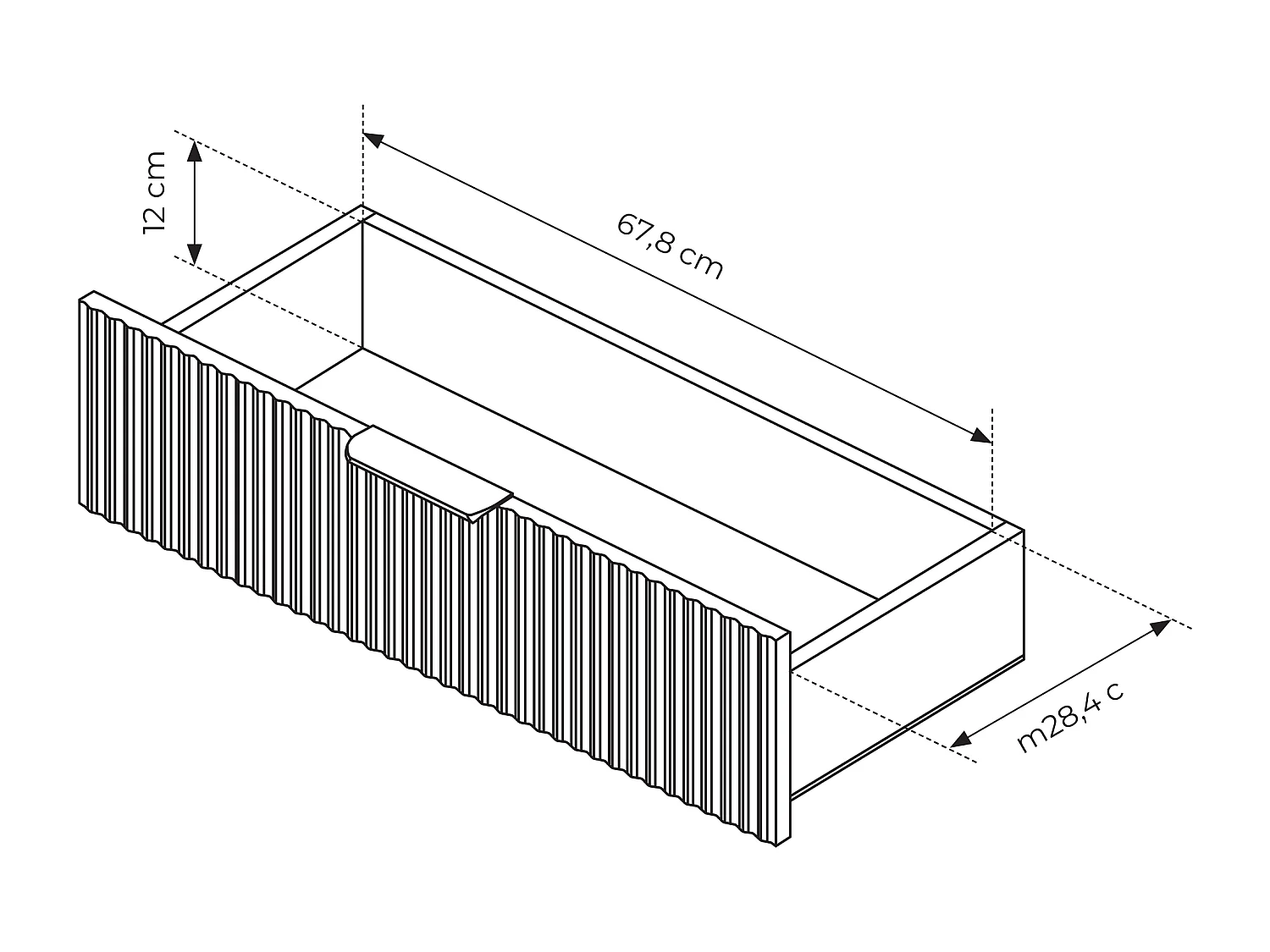 Commode : 3 Tiroirs, 1 Porte, Noir, 138,2 X 81,2 X 38cm