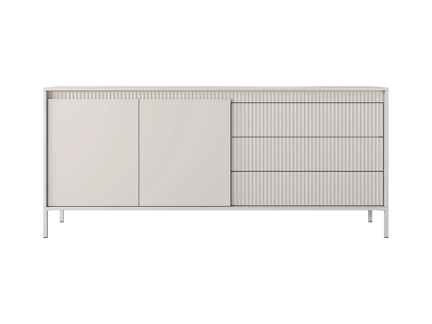 Commode : 3 Tiroirs, 2 Portes, Cachemire, 81,4 X 187,1 X 39,5