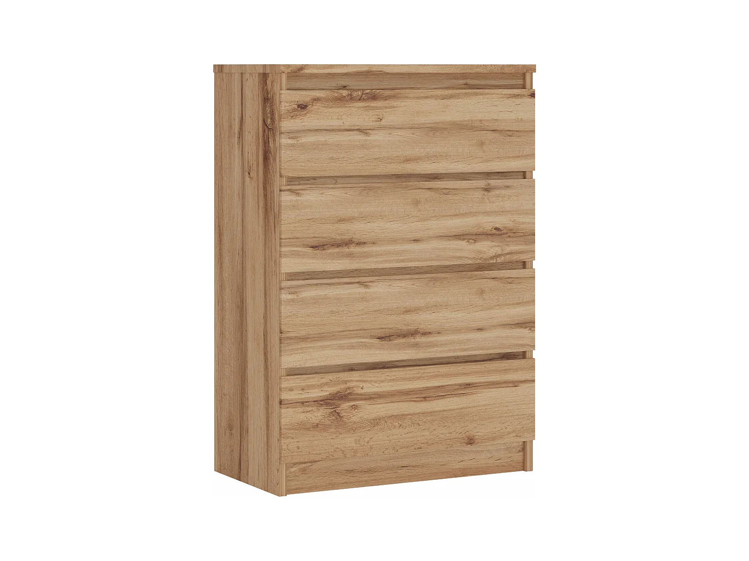 Kommode mit 4 Schubladen: Wotan-Eiche, 70 x 39 x 101 cm