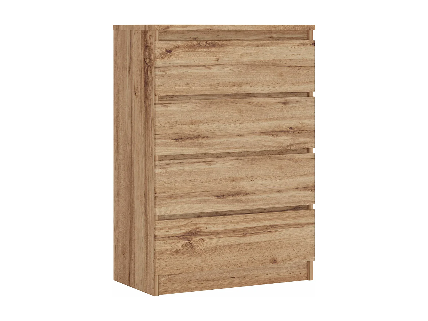 Commode 4 Tiroirs : Chêne Wotan, 70 x 39 x 101 cm