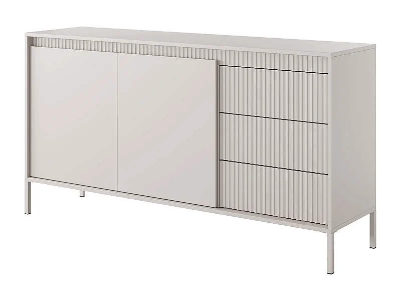 Commode : 3 Tiroirs, 2 Portes, Cachemire, 81,4 X 153,5 X 39,5