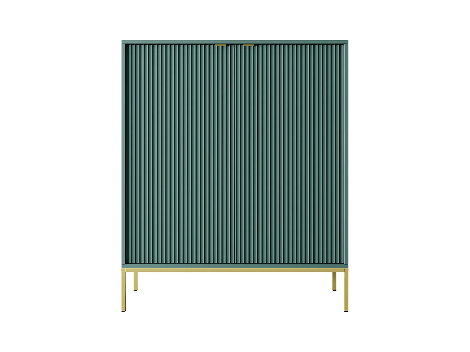 Commode : 2 Portes, labrador, or, 104 x 125 x 39 cm, poignées dorées