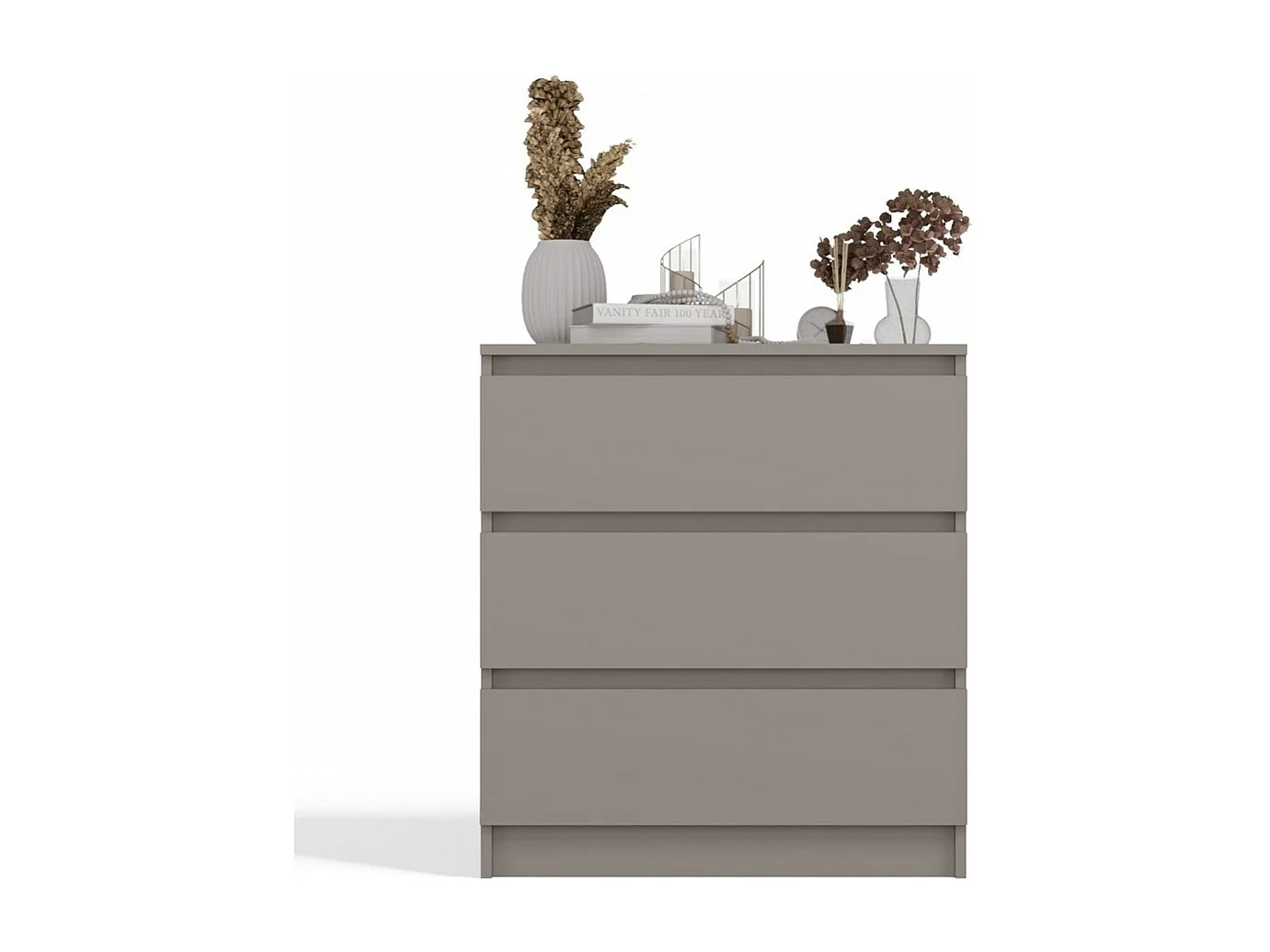 Commode : 3 Tiroirs, Argile, 40 X 75 X 70 Cm