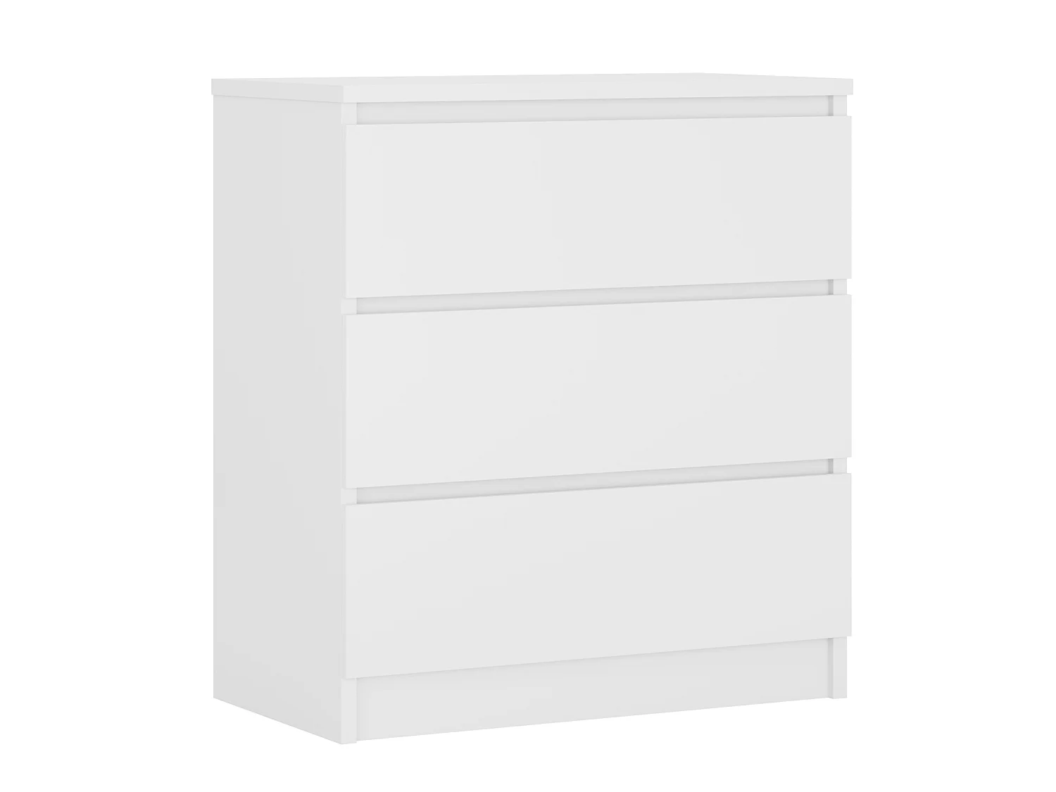 Commode 3 Tiroirs : Blanc Mat, 70 x 39 x 79 cm