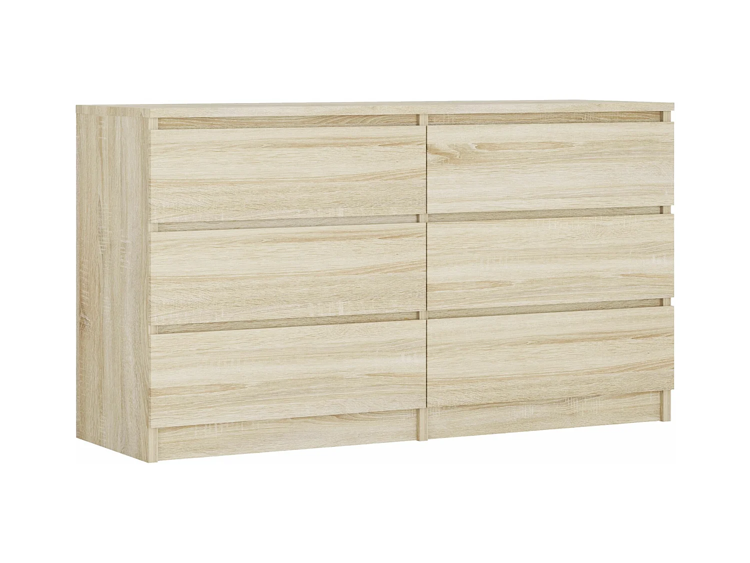 Ladekast met 6 laden: Sonoma eiken, 138 x 39 x 79 cm