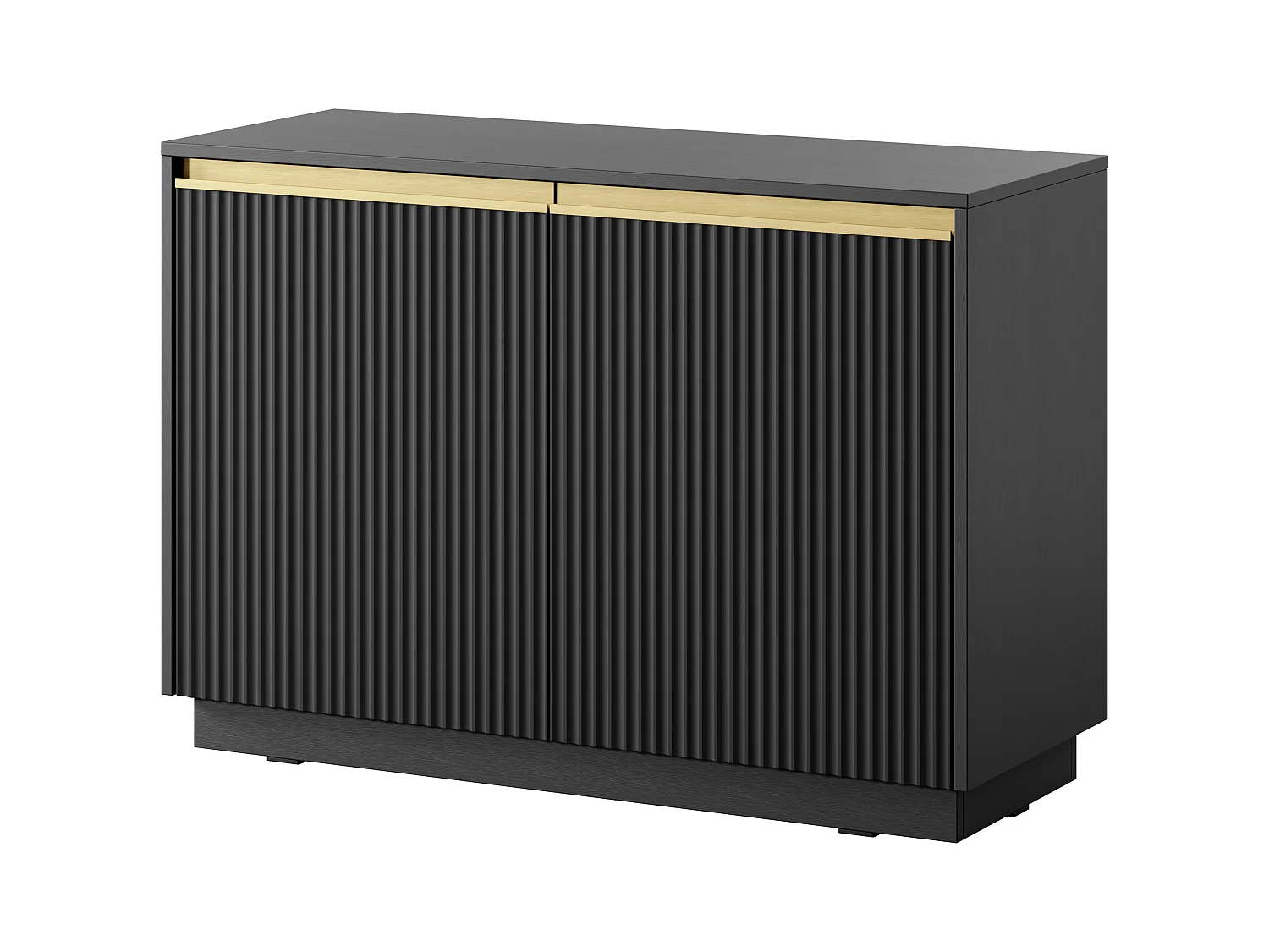 Kommode: 2 Türen, 4 Einlegeböden, Graphitschwarz, 103,5 x 71,4 x 39 cm