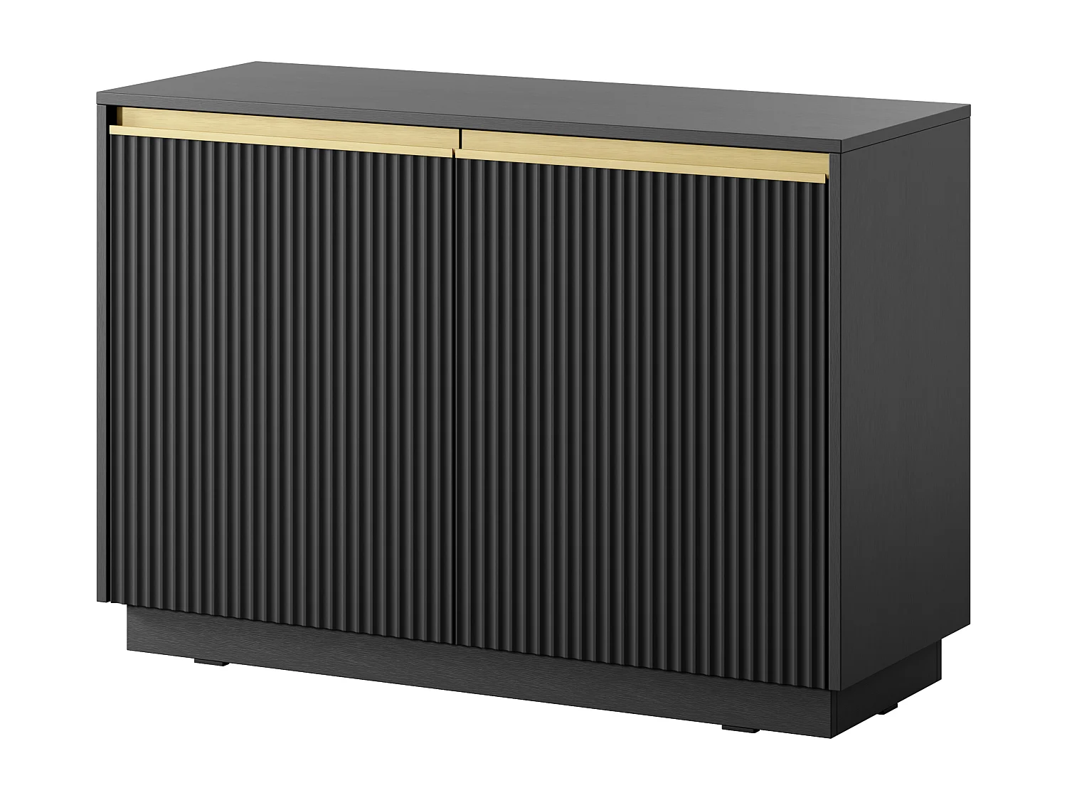 Commode : 2 portes, 4 étagères, Noir graphite, 103,5 x 71,4 x 39 cm