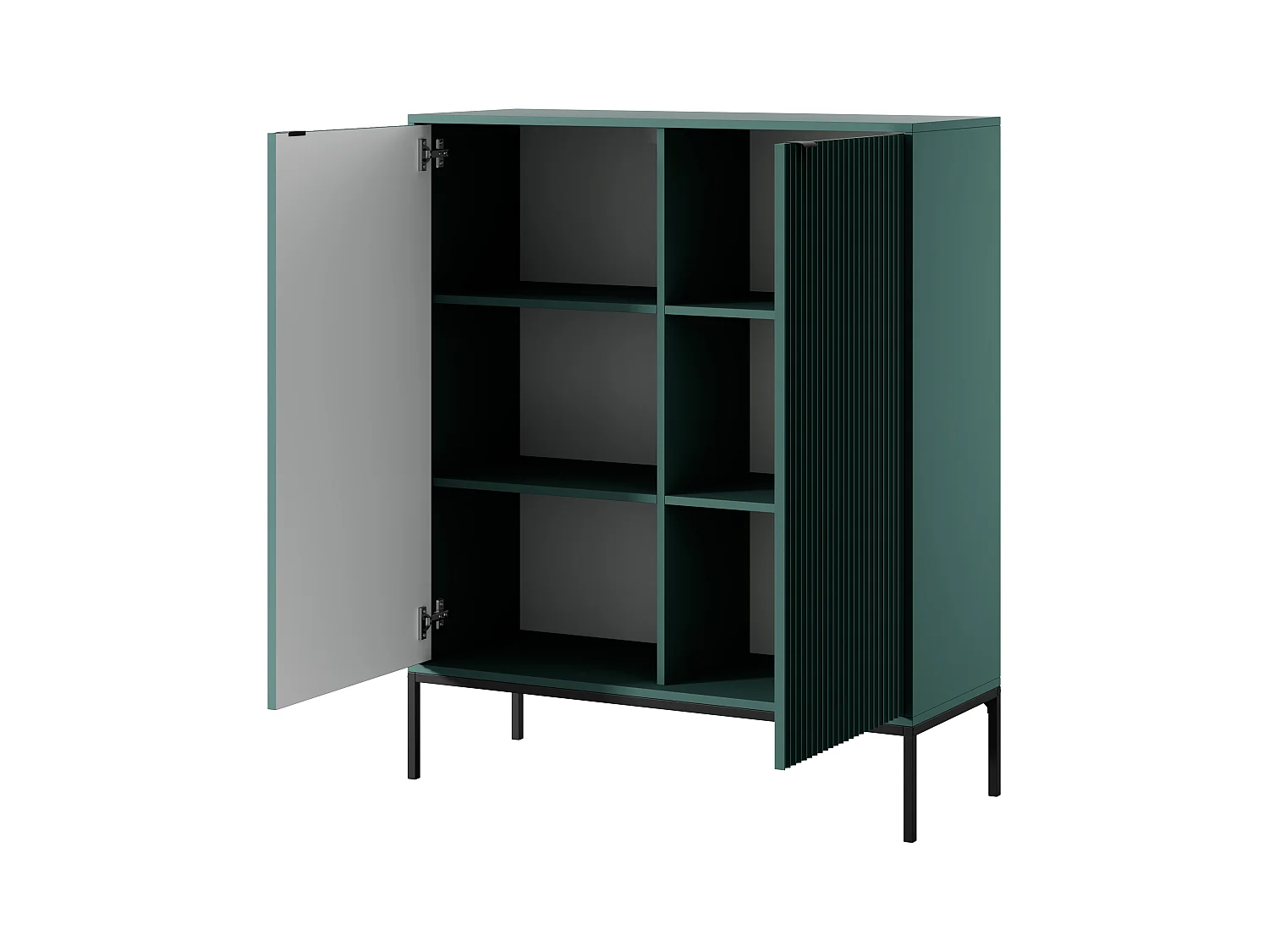 Cômoda: 2 portas, labrador, preto, 104 x 125 x 39 cm, puxadores pretos