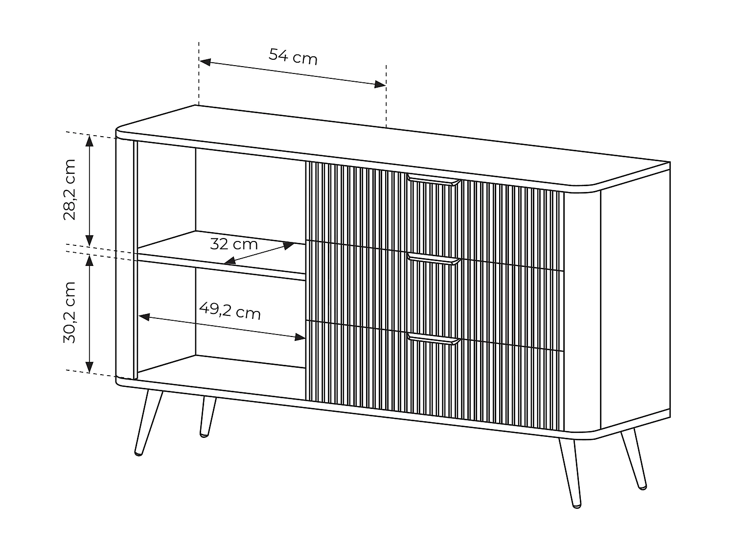Commode : 3 Tiroirs, 1 Porte, Cachemire, Pieds Dorés, 138,2 X 81,2 X 38cm