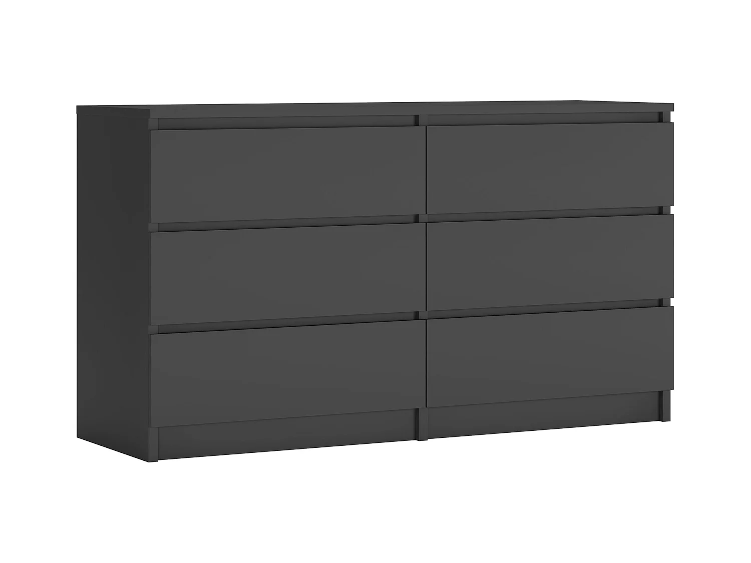 Cómoda con 6 cajones: antracita, 138 x 39 x 79 cm
