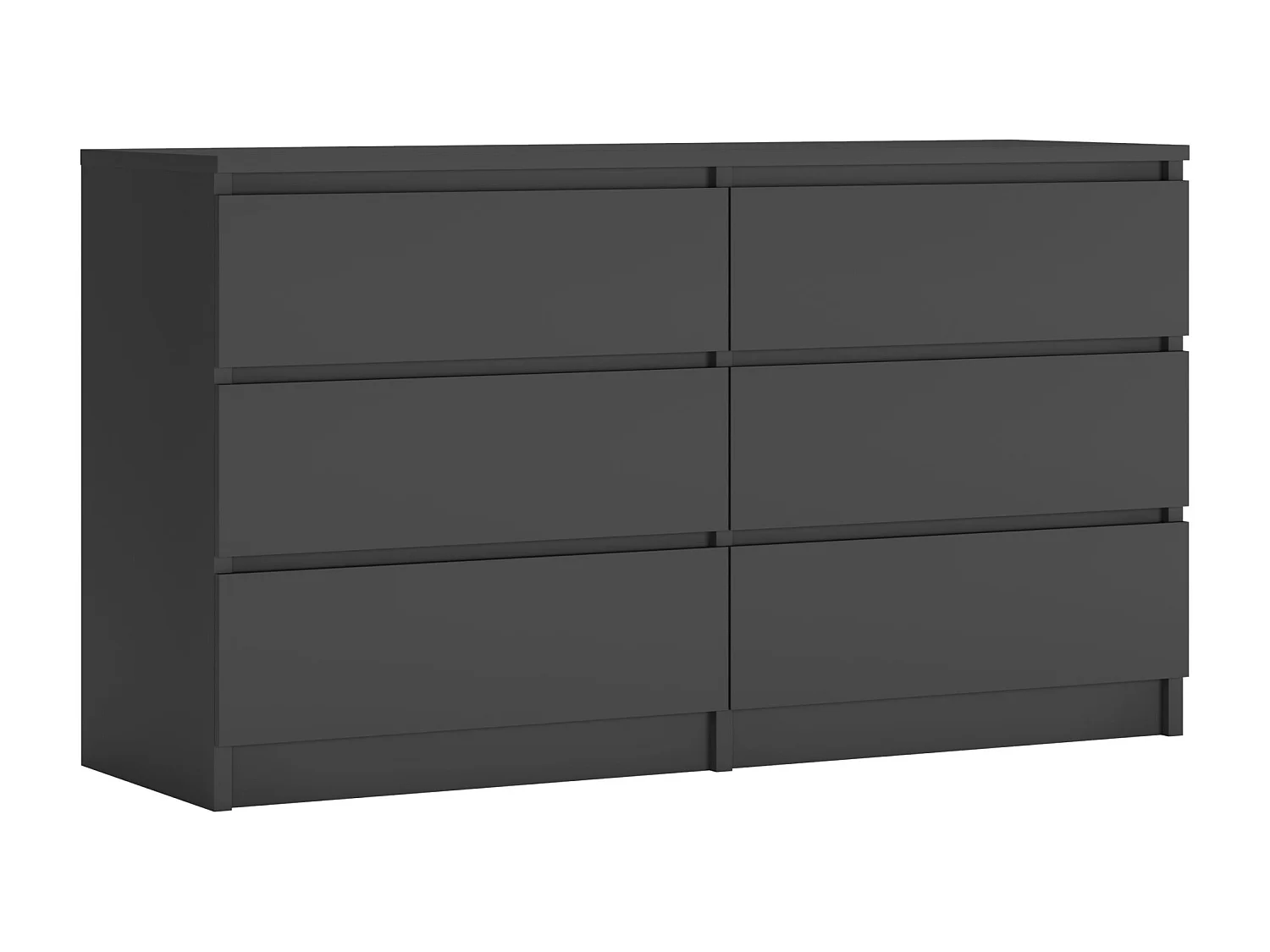 Commode 6 Tiroirs : Anthracite, 138 x 39 x 79 cm