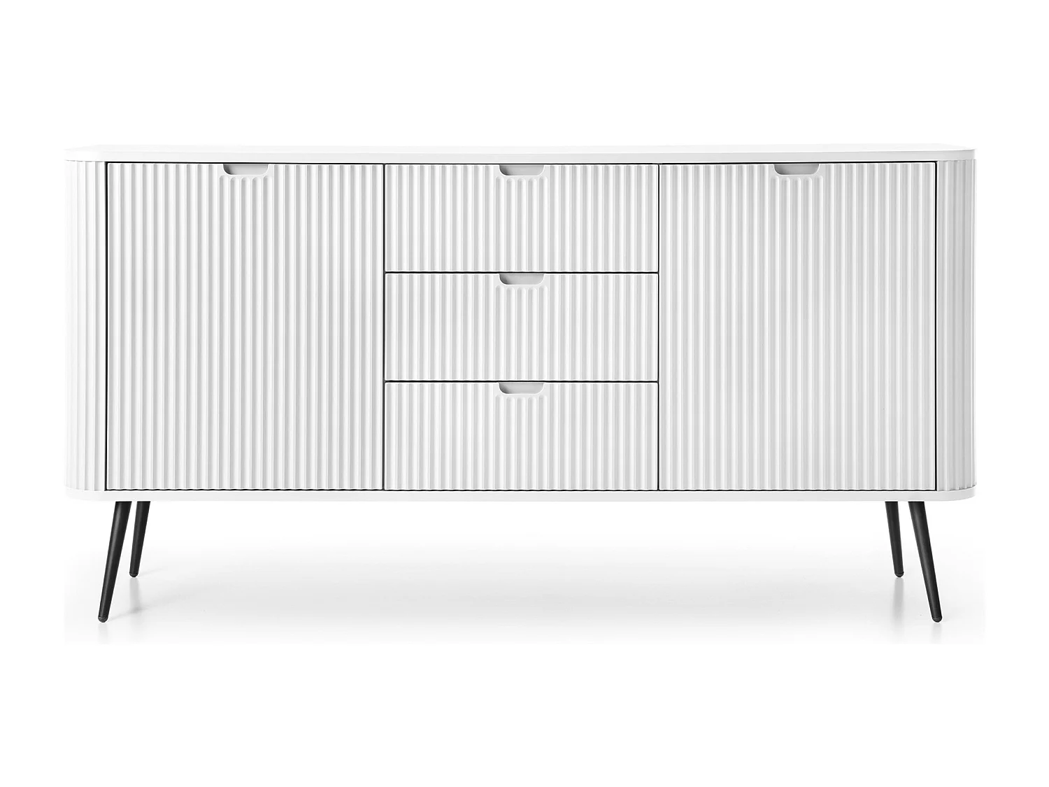Cassettiera bianca, gambe: nere, 168 x 87 x 39 cm