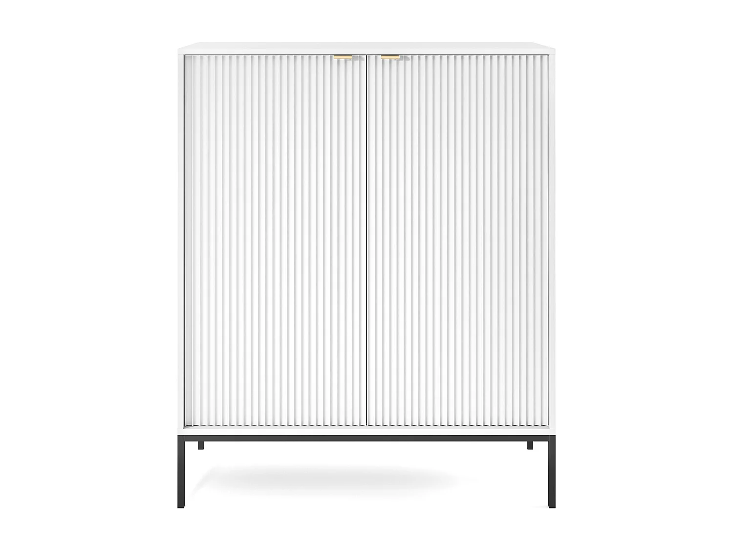 Cômoda: 2 Portas, Branco, Preto, 104 x 125 x 39 cm, puxadores dourados