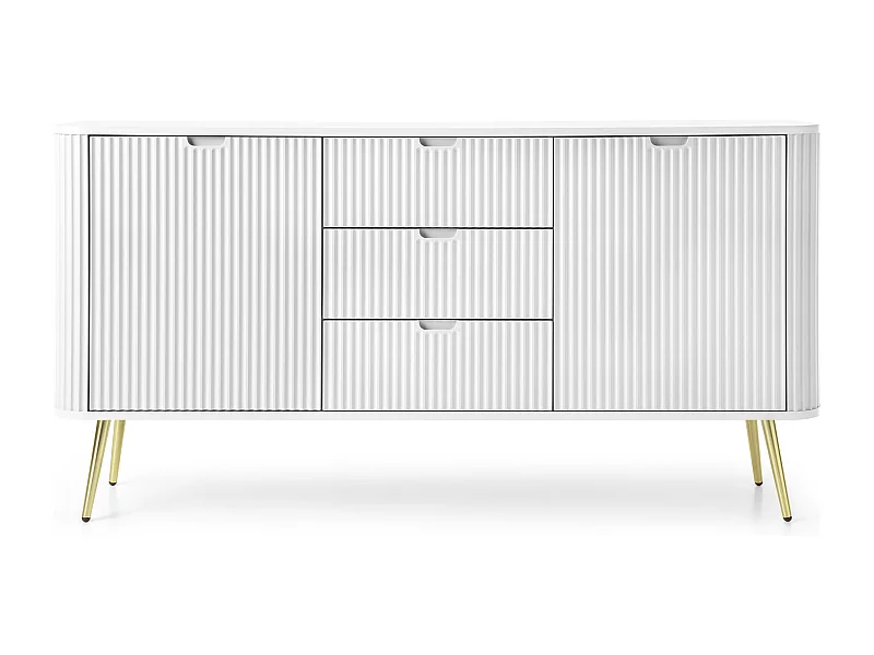 Weiße Kommode, Beine: Gold, 168 x 87 x 39 cm