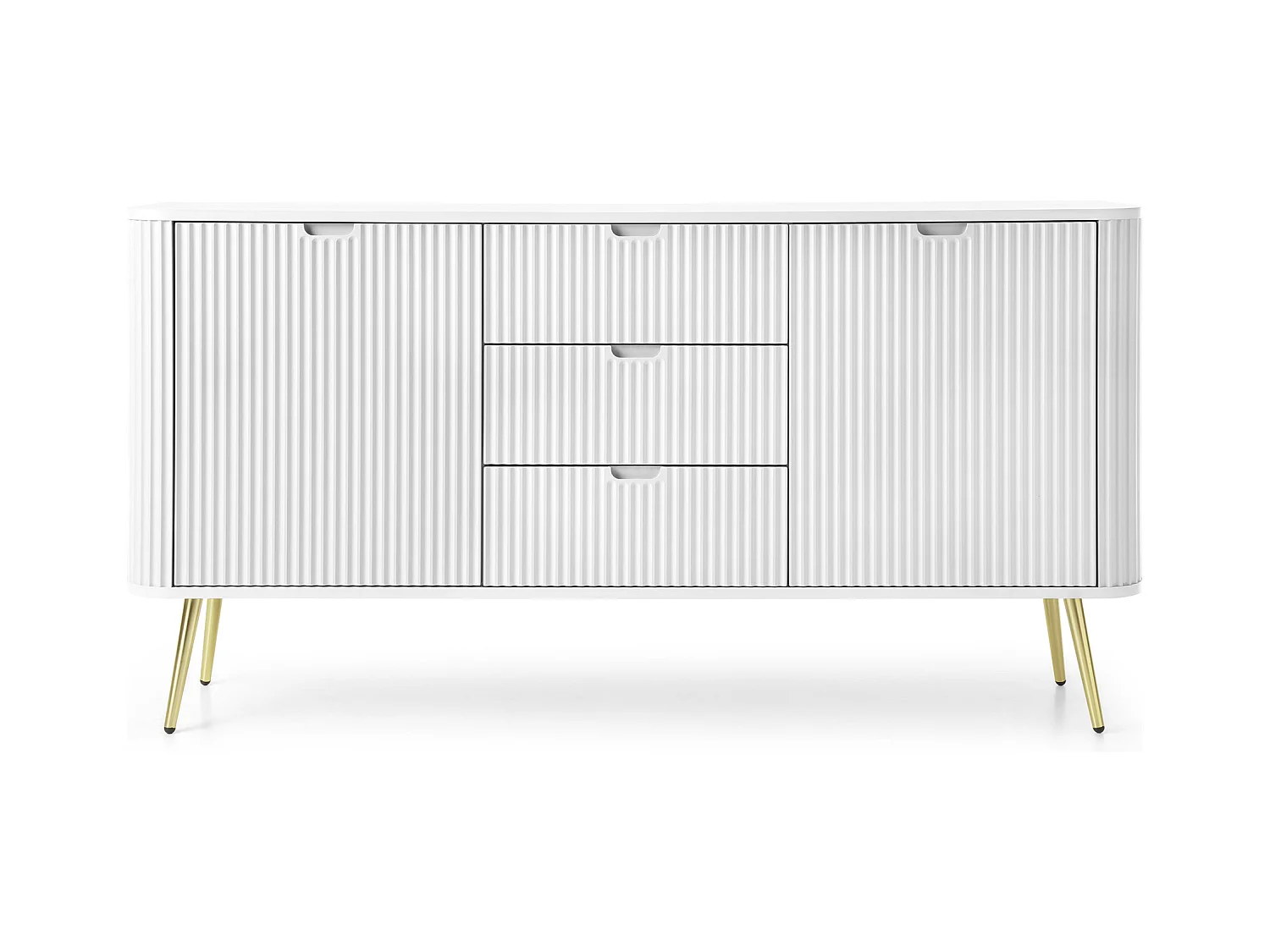 Weiße Kommode, Beine: Gold, 168 x 87 x 39 cm