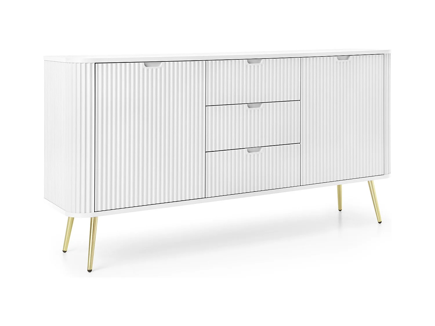 Weiße Kommode, Beine: Gold, 168 x 87 x 39 cm