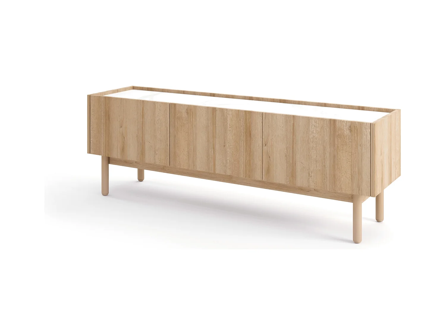 TV-meubel: Riviera eiken, 144 x 48 x 37 cm