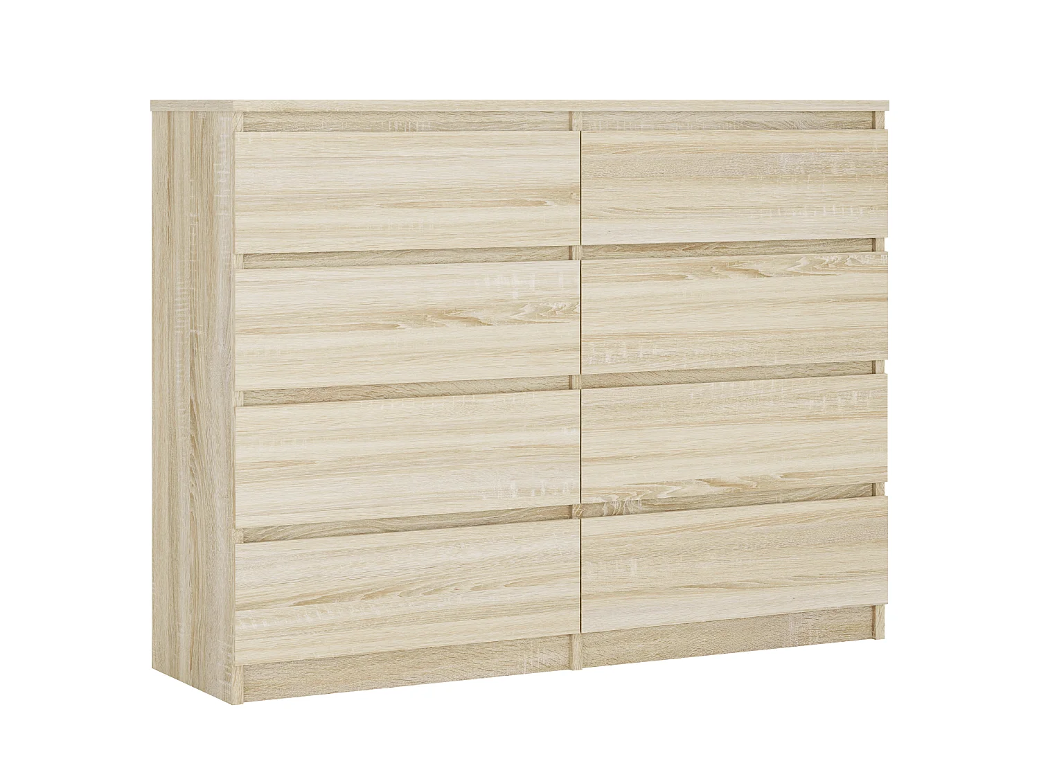 Komoda z 8 szufladami, dąb sonoma, 120 x 39 x 101 cm